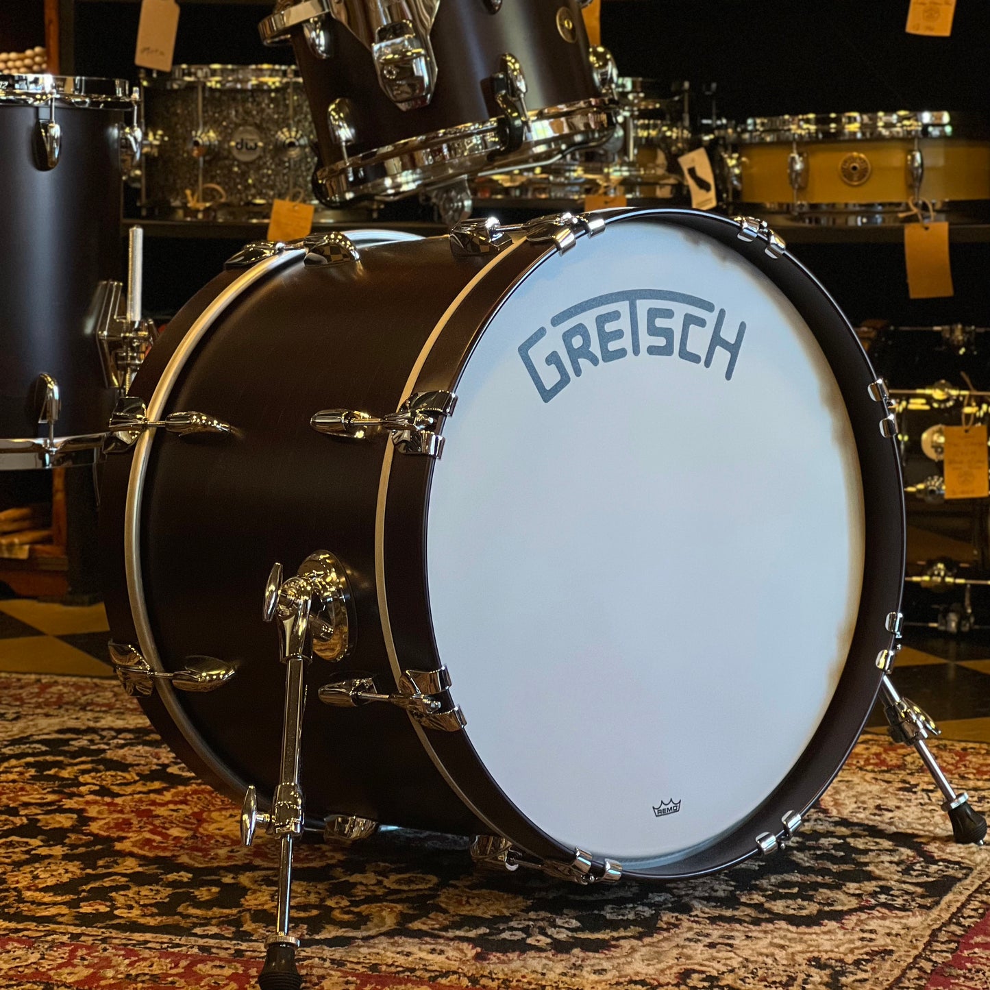 NEW Gretsch Broadkaster Drum Set in Satin Dark Walnut - 14x20, 8x12, 14x14