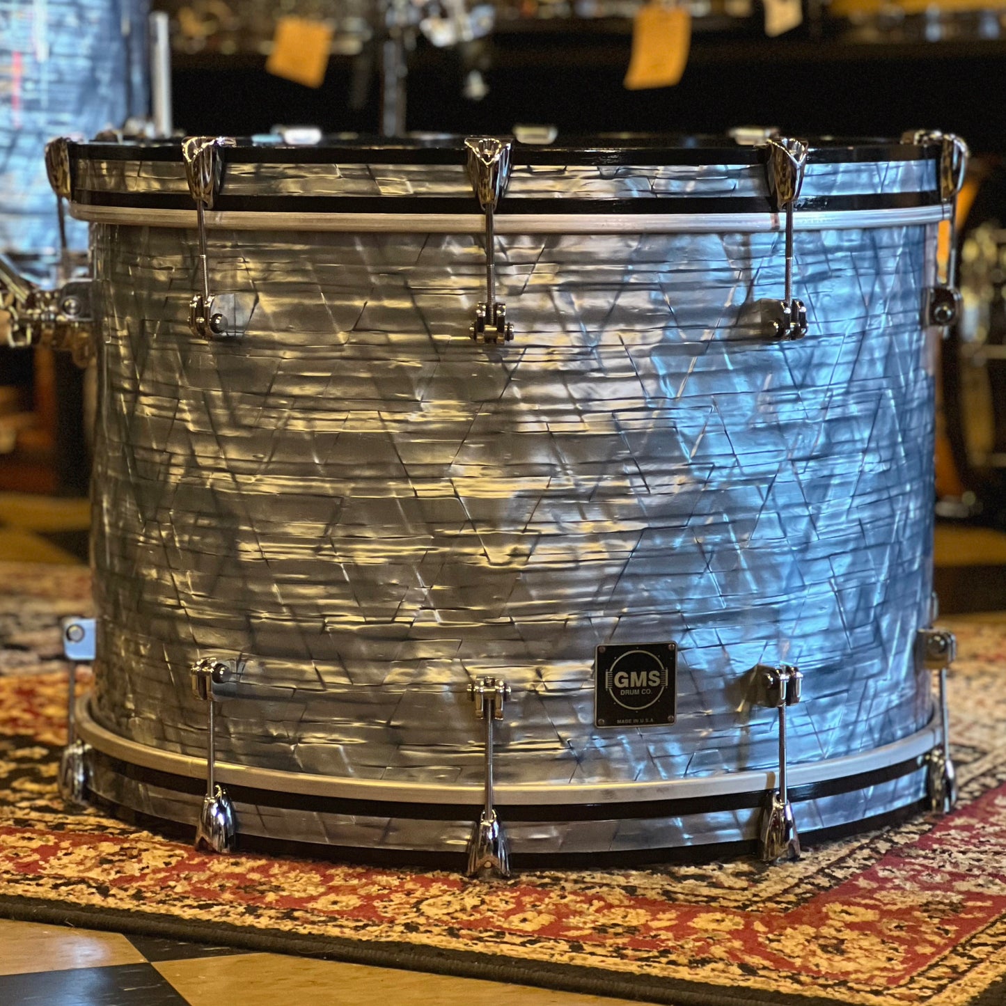 USED GMS Special Edition Custom Drum Set in Sky Blue Pearl - 14x22, 8x12, 15x15