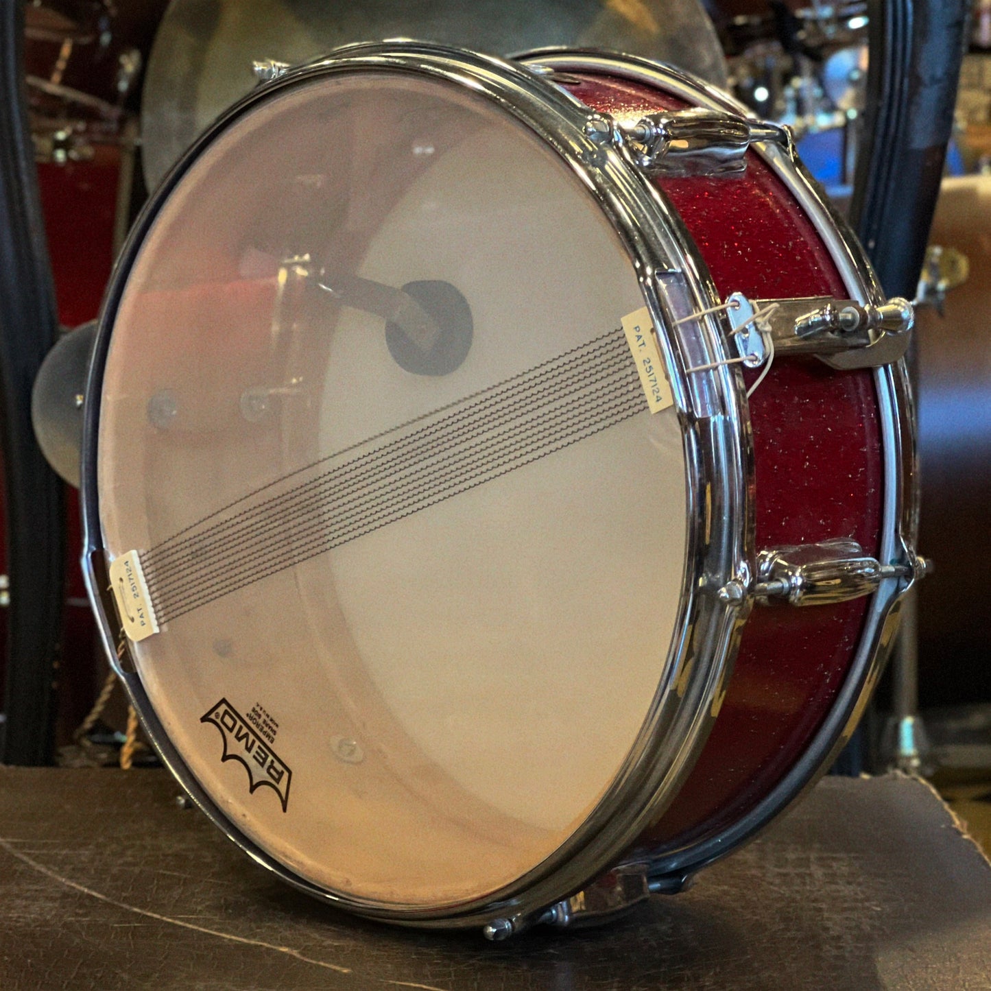 VINTAGE 1960's Slingerland 5.5x14 No. 161 Deluxe Student Model Snare Drum in Red Sparkle