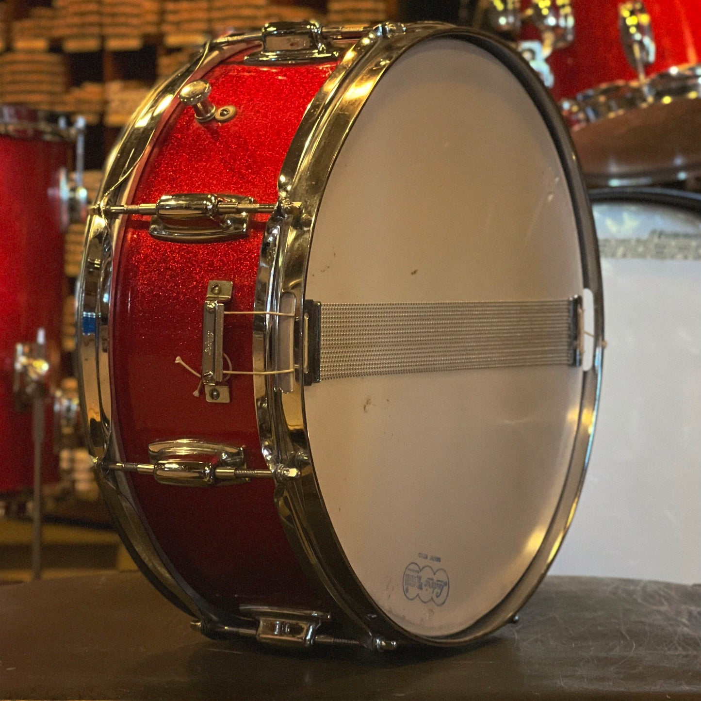 VINTAGE 1970's Ludwig Standard "Downbeat" Outfit in Red Mist - 14x20, 8x12, 14x14, & 5x14