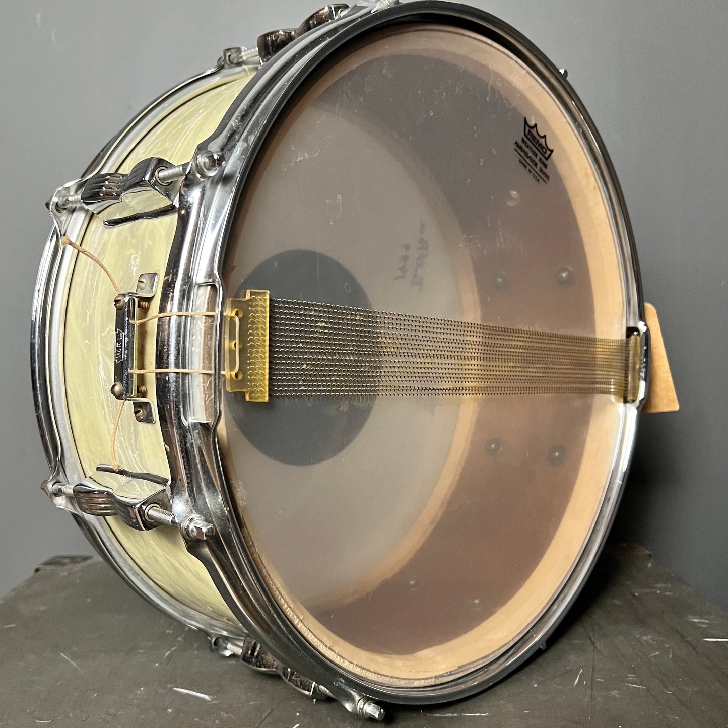 VINTAGE 1950's WFL 5.5x14 No. 900 Buddy Rich Super Classic Snare Drum in White Marine Pearl