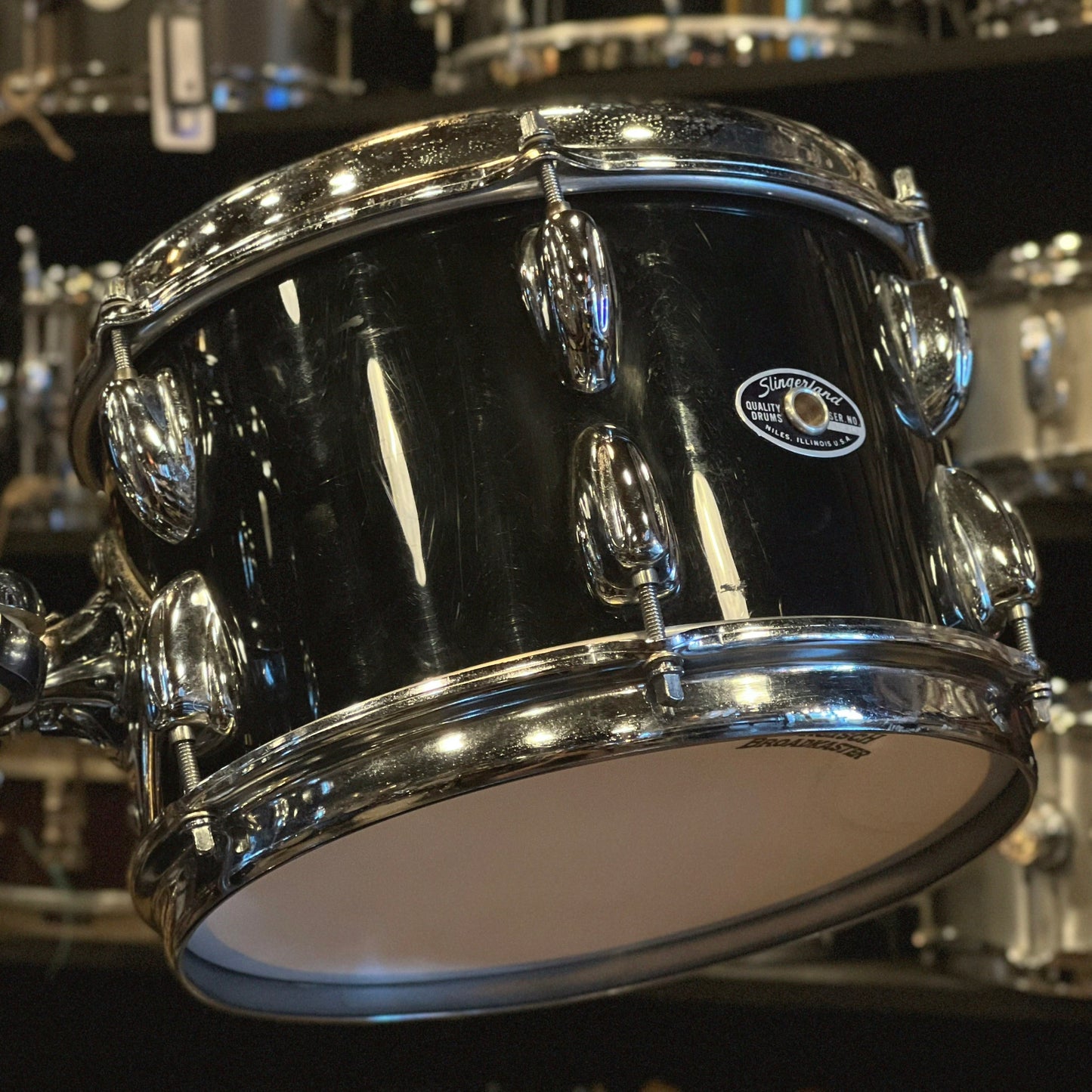 VINTAGE 1970's Slingerland & Duplex Fusion Outfit in Black Wrap - 14x20, 7x10, 8x12, 14x14
