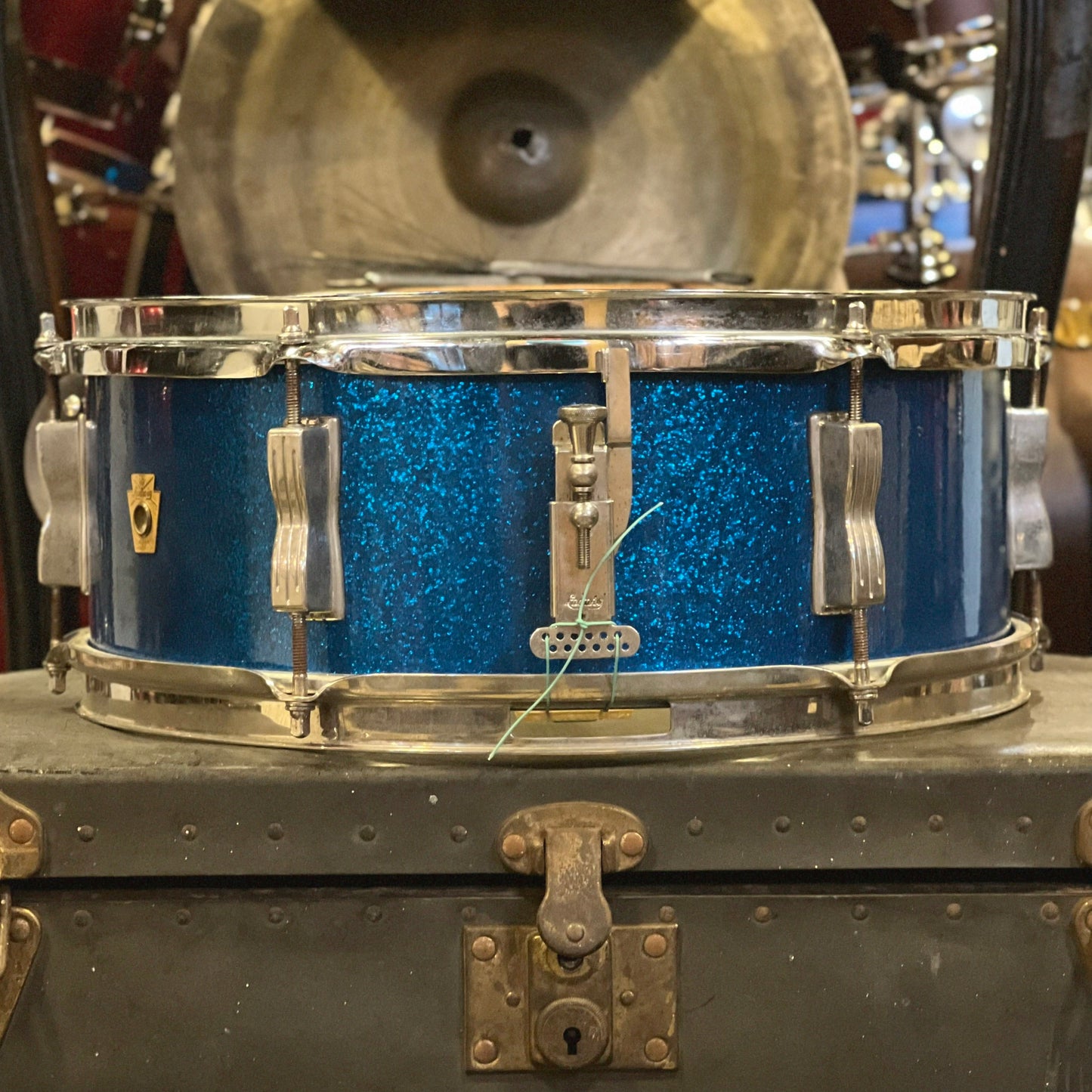 VINTAGE 1966 Ludwig 5x14 Pioneer Snare Drum in Blue Sparkle