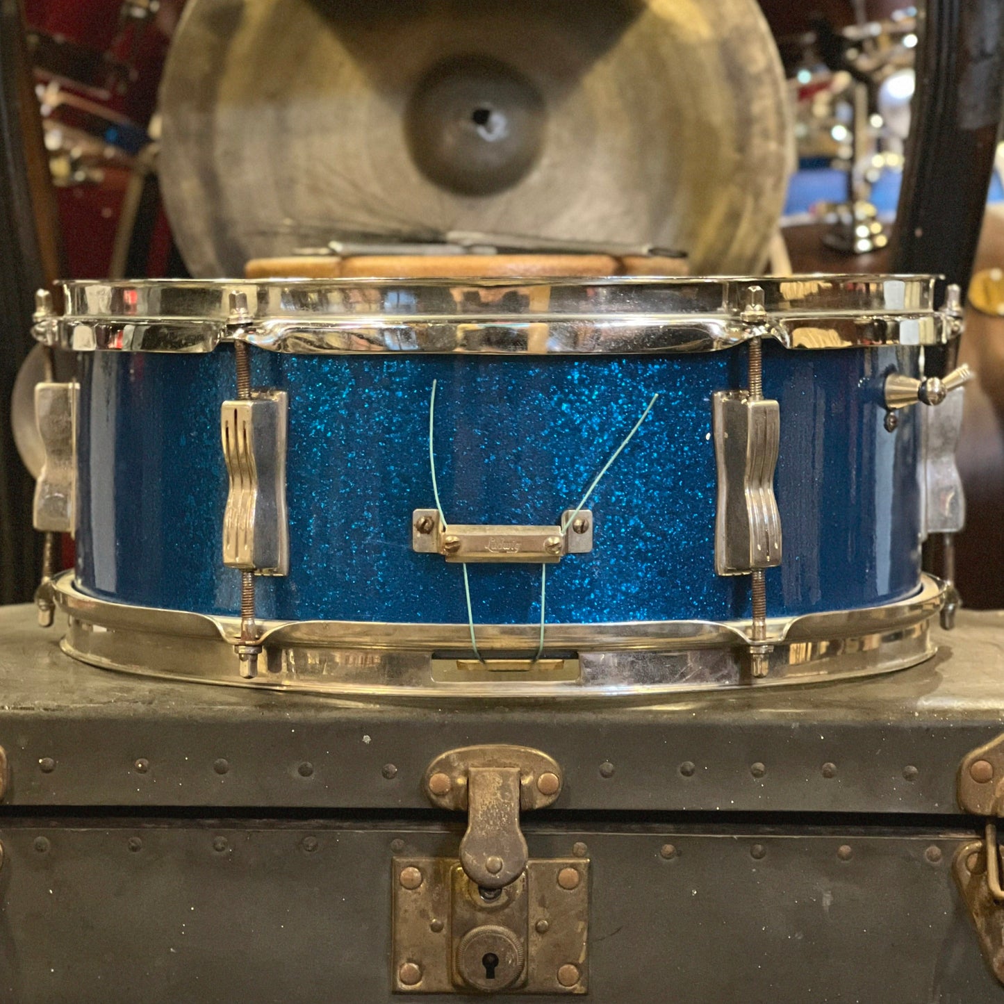 VINTAGE 1966 Ludwig 5x14 Pioneer Snare Drum in Blue Sparkle