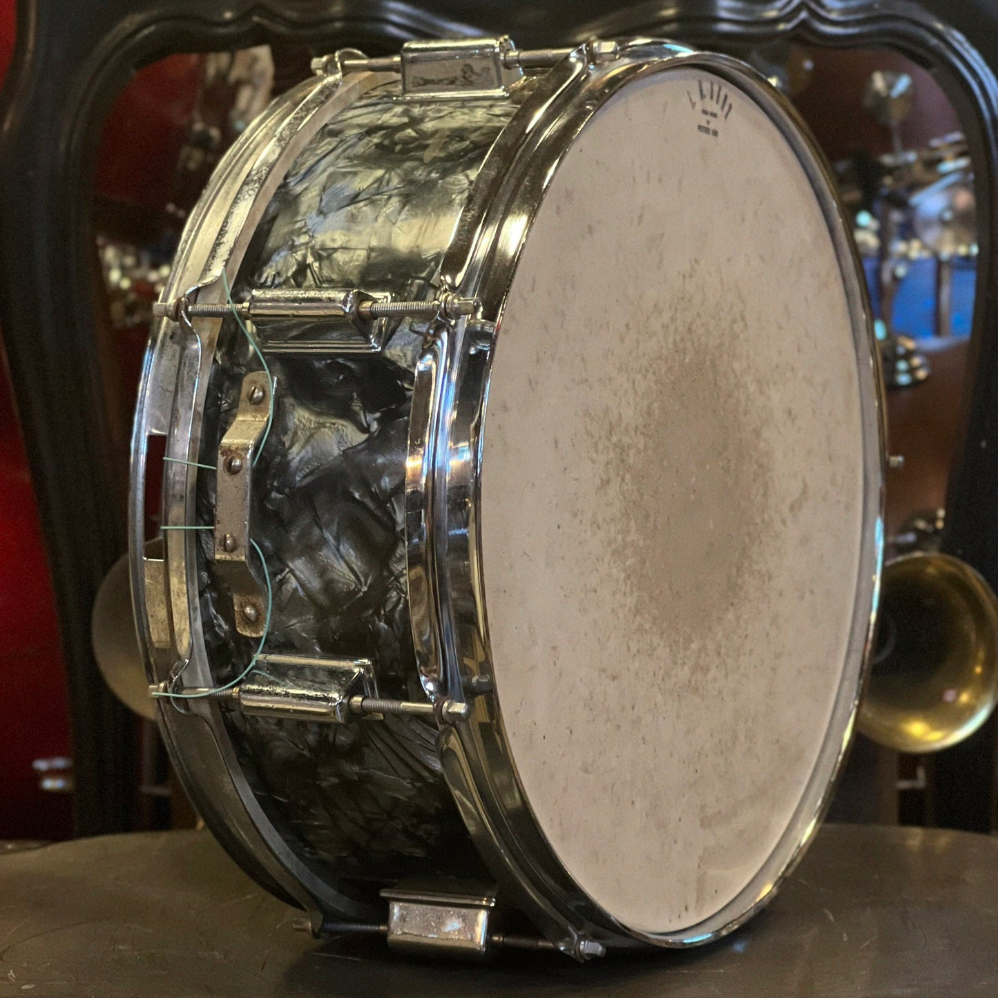 VINTAGE 1960's Kent 5x14 Snare Drum in Black Diamond Pearl