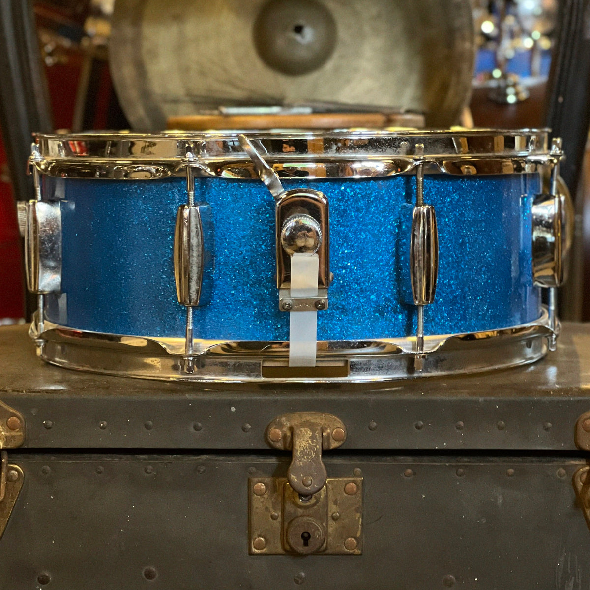 VINTAGE 1970's DIXON MIJ 5x14 Snare Drum in Blue Sparkle