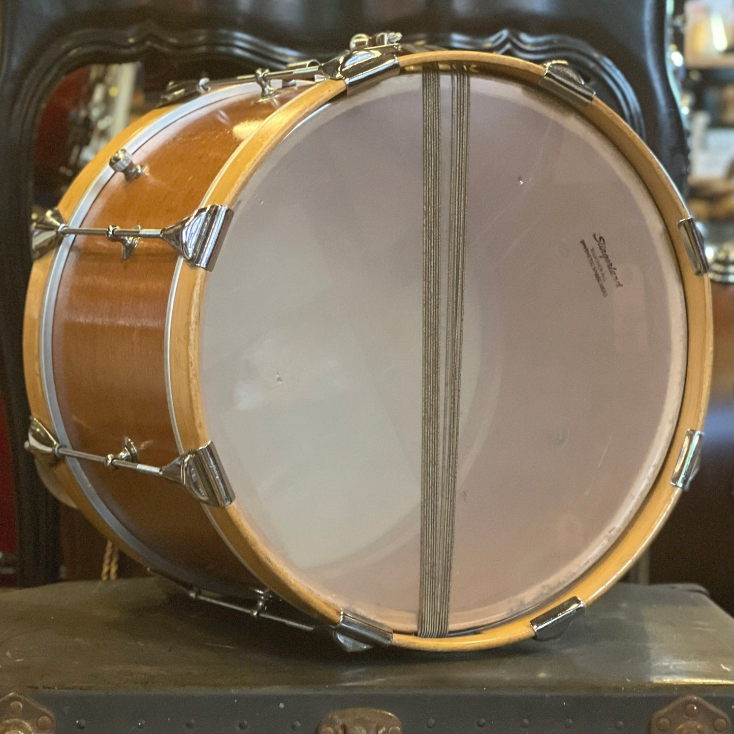 VINTAGE 1963 Slingerland 10x14 Marching Snare Drum in Mahogany Stain