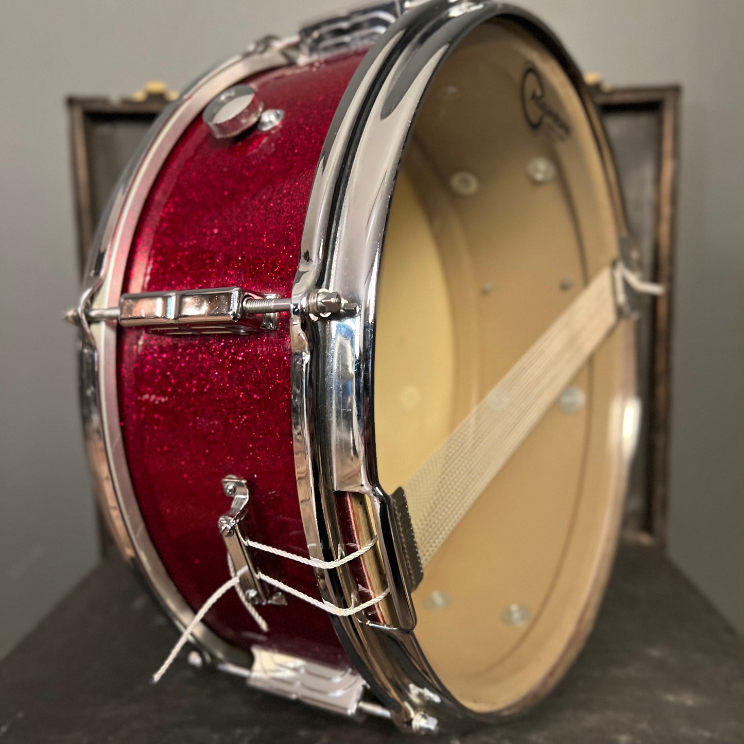 VINTAGE 1960s SlingerLeedy 5x14 Snare Drum in Red Sparkle
