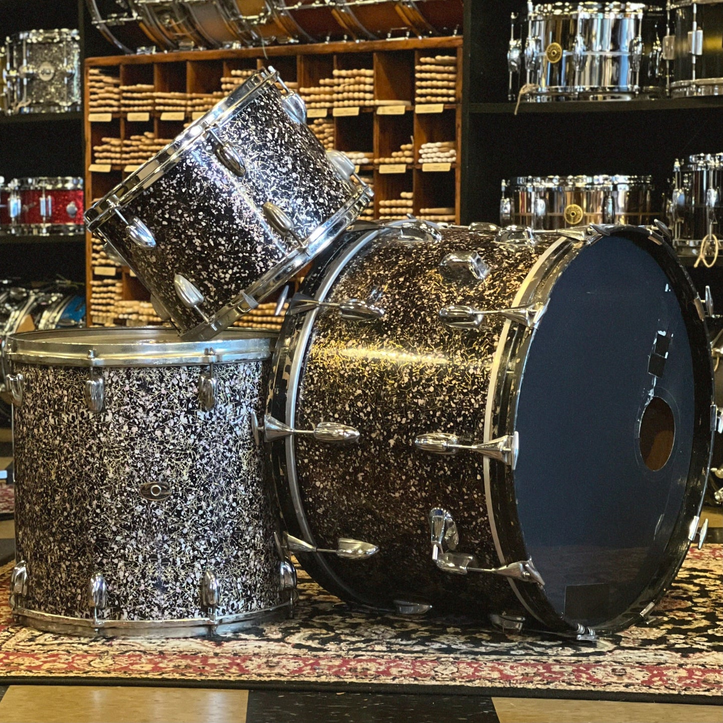 VINTAGE 1950's Slingerland Players Drum Set in Capri Pearl - 14x20, 8x12, 16x16