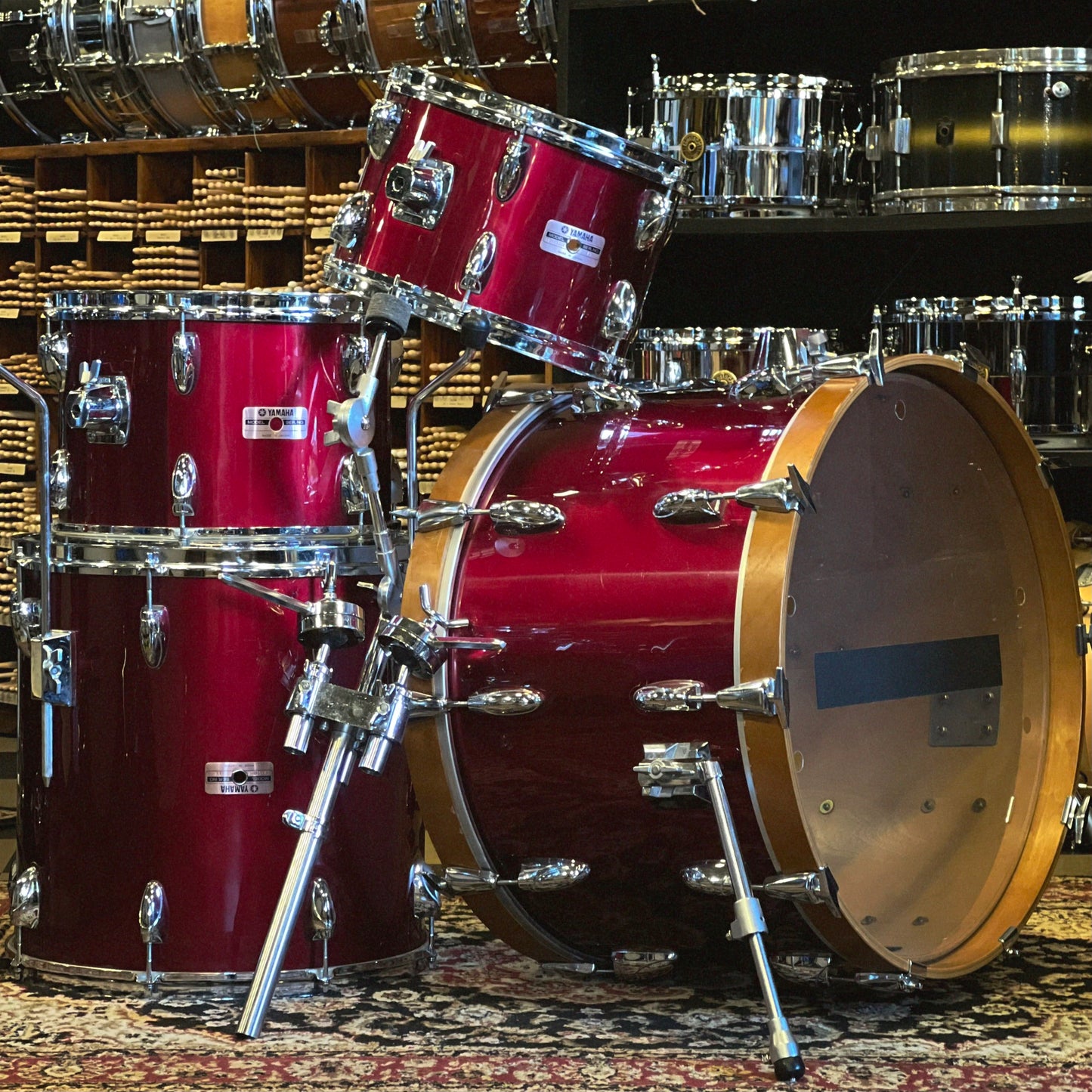 VINTAGE 1980's Yamaha YD-9000 Drum Set in Garnet Red - 14x22, 8x12, 9x13, 16x16