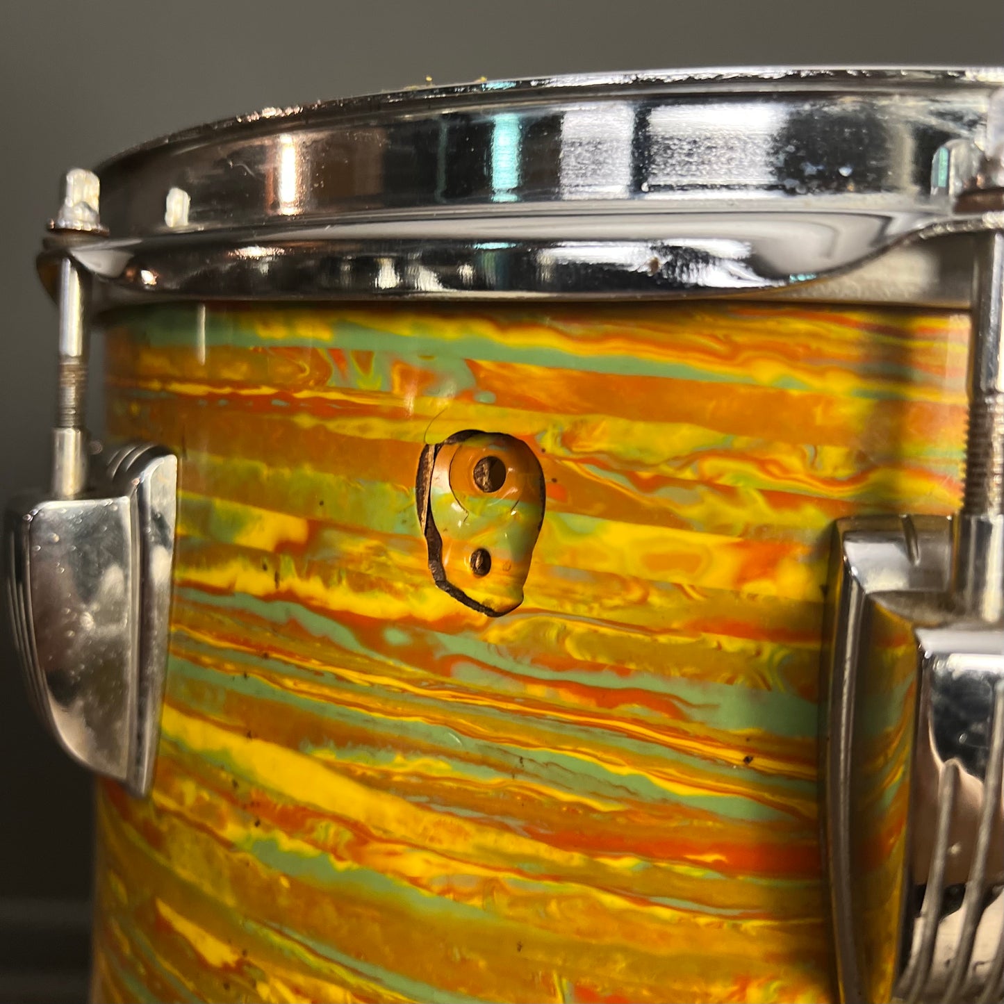 VINTAGE 1970s Ludwig "Downbeat" Outfit in Citrus Mod - 14x20, 8x12, 14x14