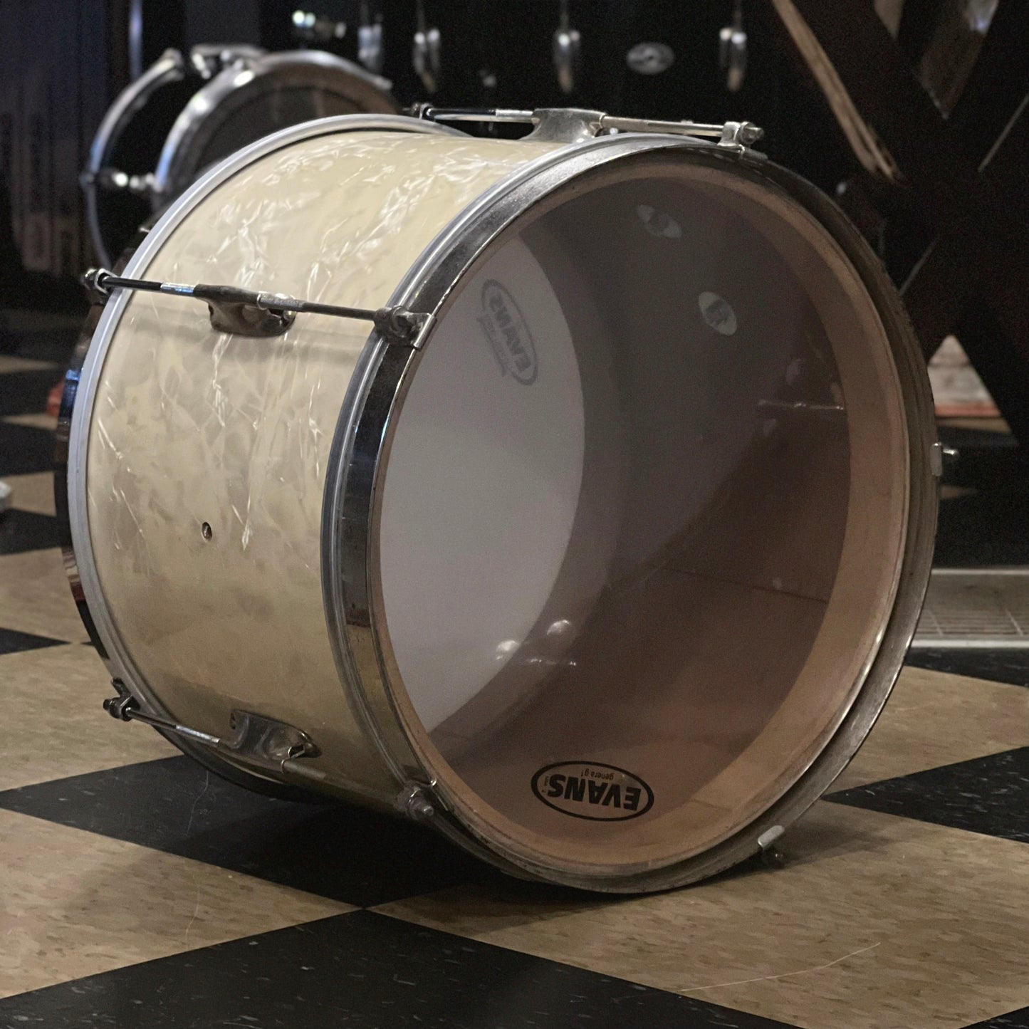 VINTAGE 1930's WFL 9x13 Zephyr Lug Tom in White Marine Pearl