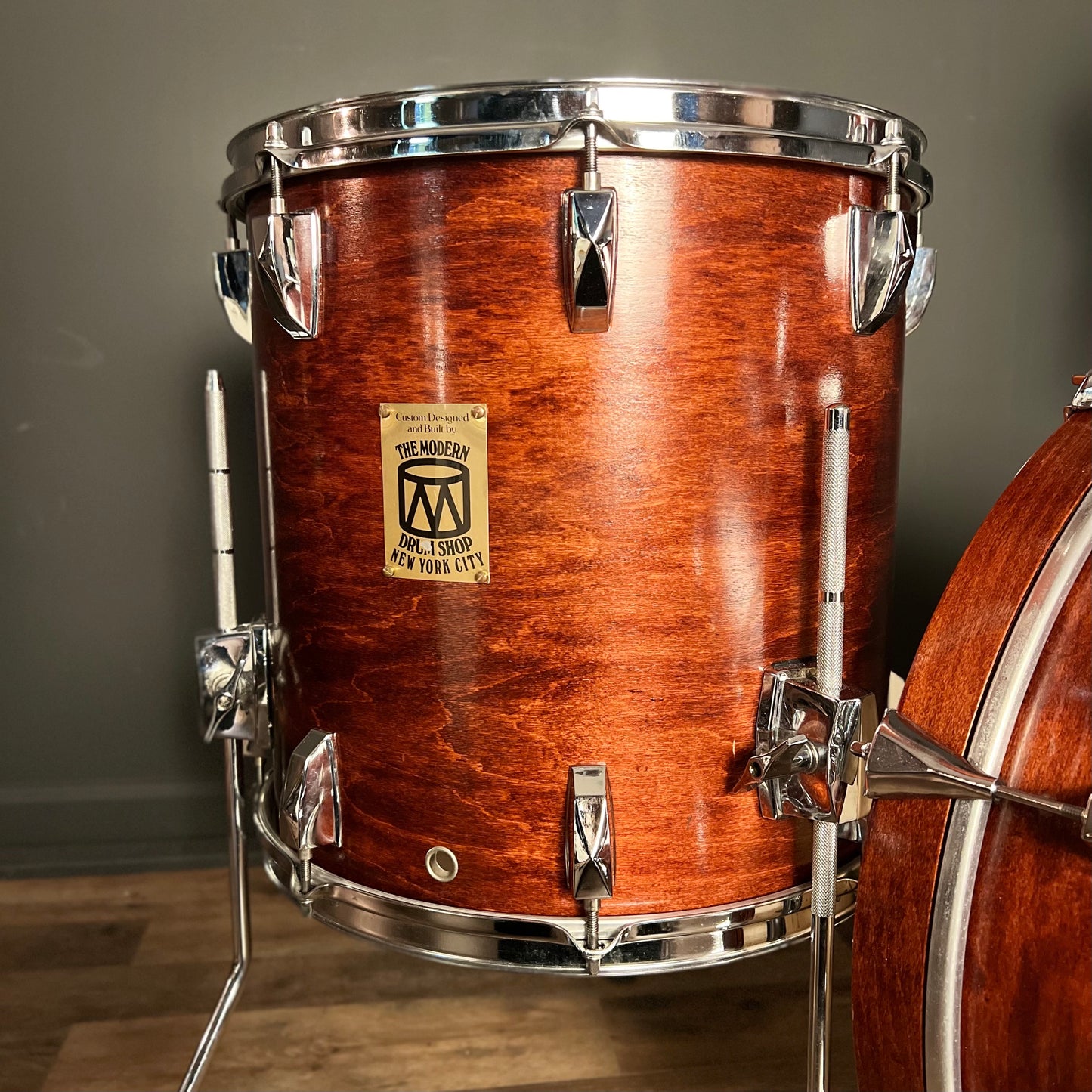 USED Modern Drum Shop Drum Set in Mahogany Stain - 14x20, 8x10, 8x12, 14x14