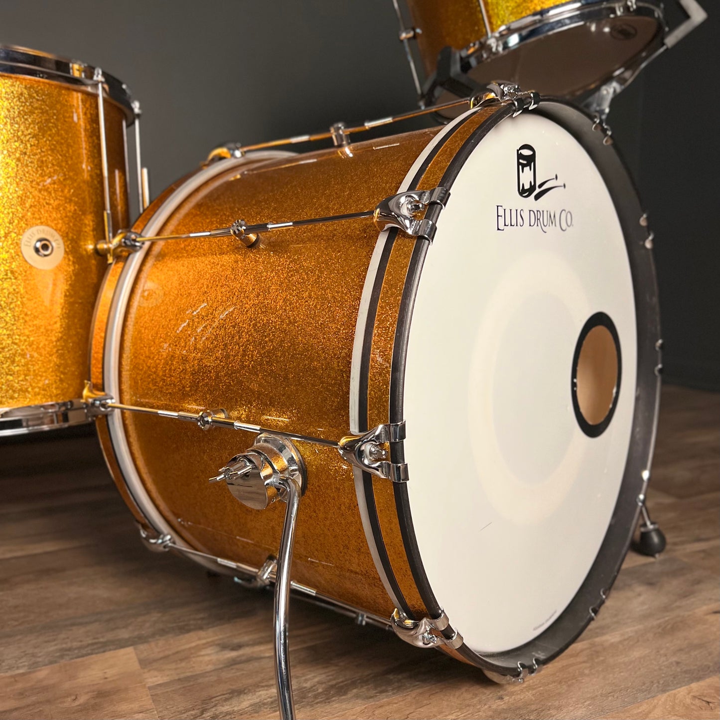 USED Ellis Drum Co. Drum Set in Gold Sparkle - 14x20, 8x12, 14x14