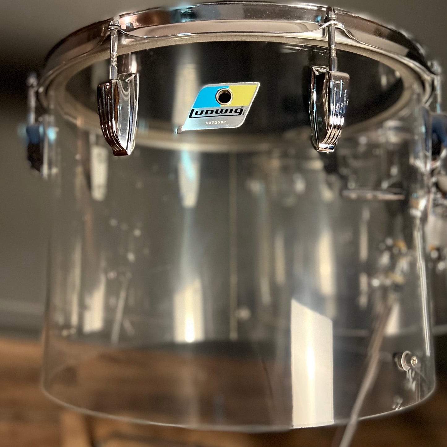 VINTAGE 1970's Ludwig Vistalite Concert Tom Drum Set in Clear Acrylic - 14x22, 9x13, 11x15, 12x16