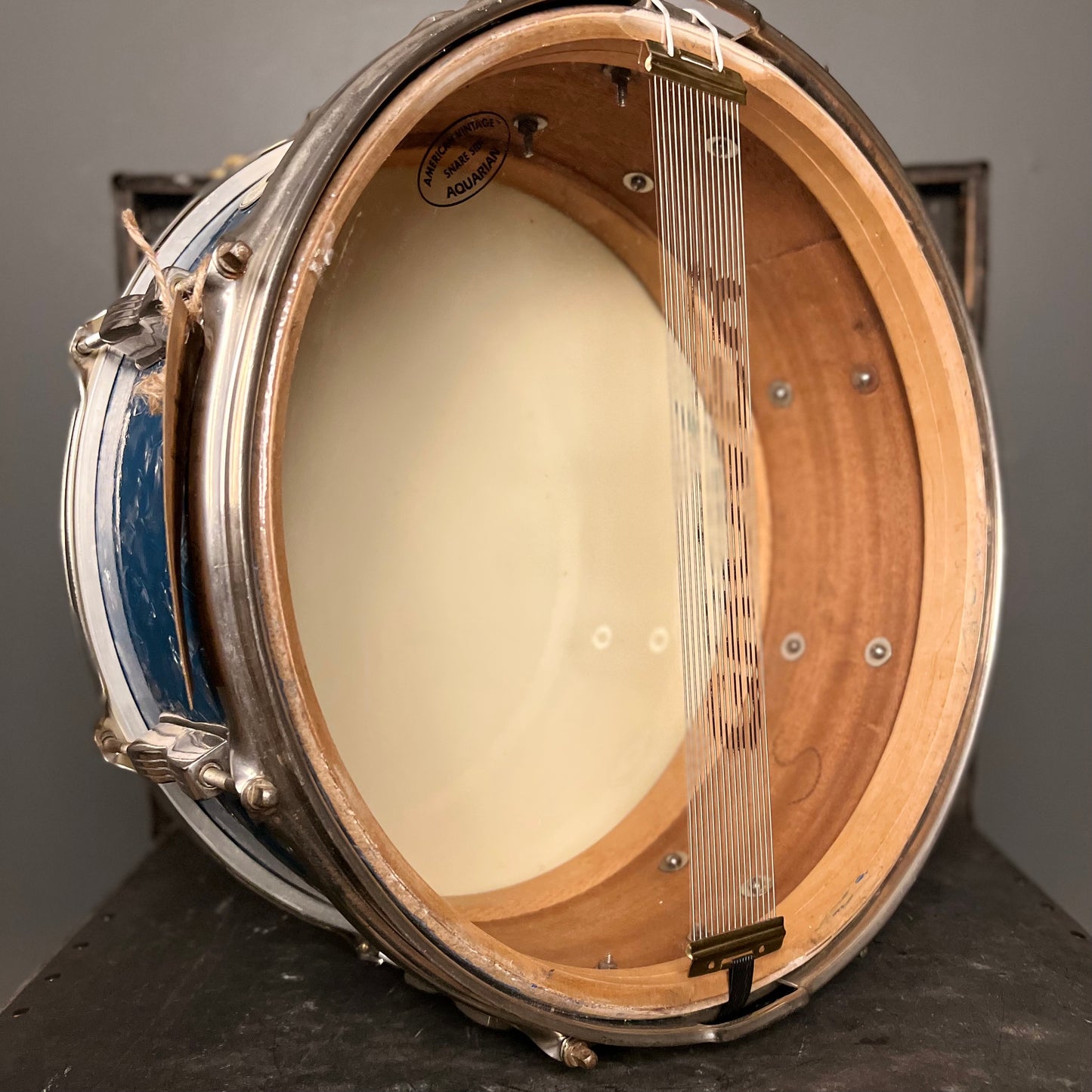 VINTAGE 1950's WFL/VESPE 6.5x15 Modified Snare Drum in Blue Pearl