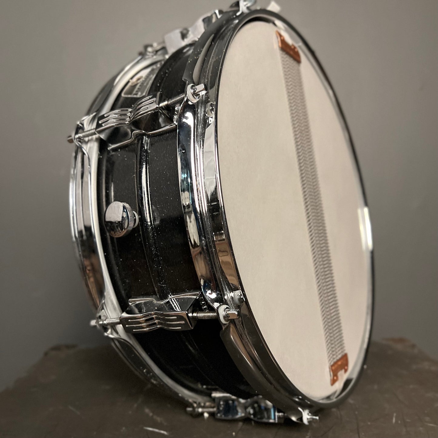 VINTAGE 1980s Ludwig 5x14 Black Galaxy Acrolite Snare Drum