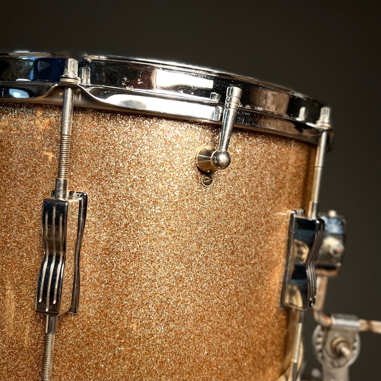 VINTAGE 1960's Ludwig Club Date in Champagne Sparkle w/ Silver Sparkle Floor Tom - 14x20, 8x12, 14x14