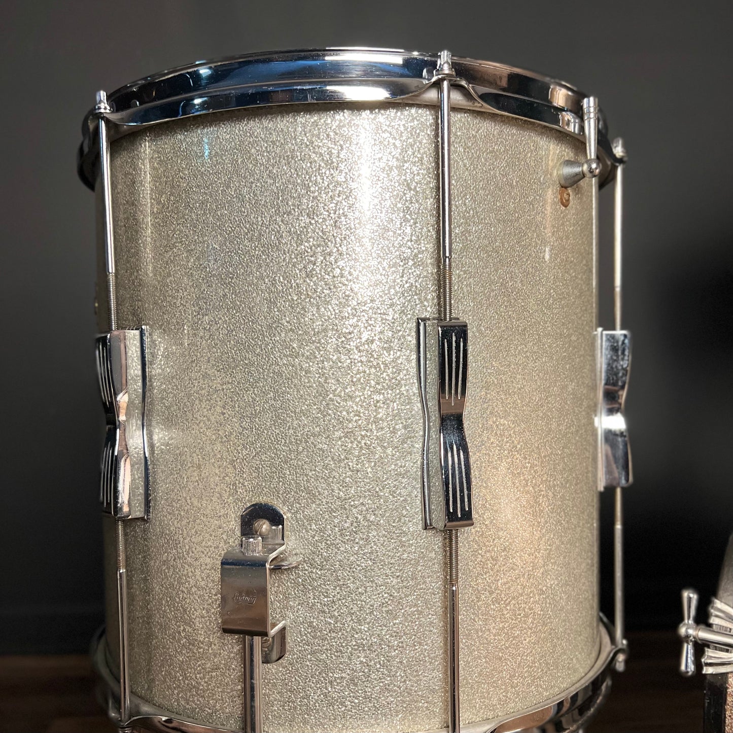 VINTAGE 1960's Ludwig Club Date in Champagne Sparkle w/ Silver Sparkle Floor Tom - 14x20, 8x12, 14x14