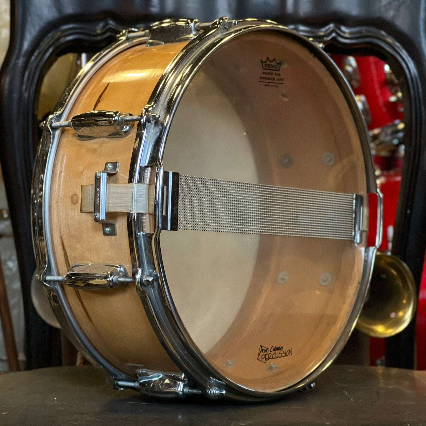 VINTAGE 1960's Slingerland 5x14 Solid Shell Snare Drum in Natural Lacquer