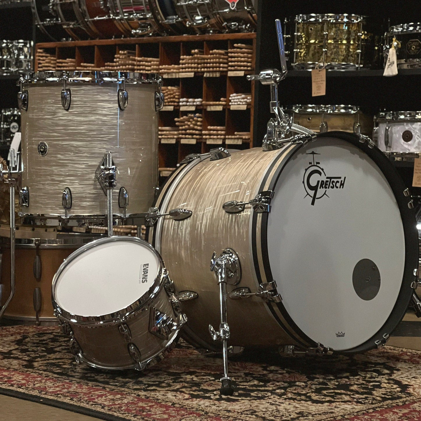 USED Gretsch Brooklyn Drum Set in Cream Oyster - 14x20, 7x10, 14x14