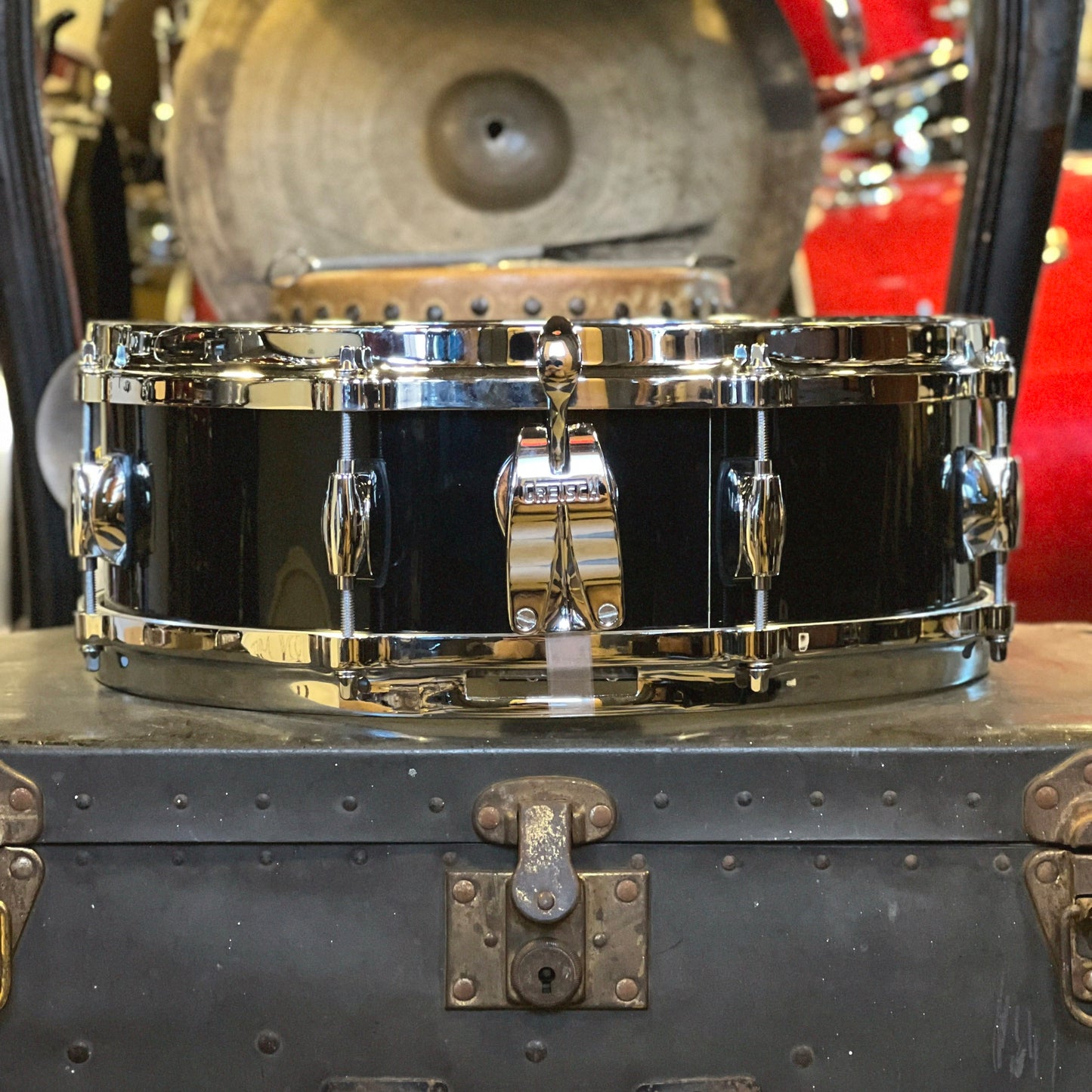 VINTAGE 1970's Gretsch 4.5x14 Vinyard Snare Drum in Black Nitron