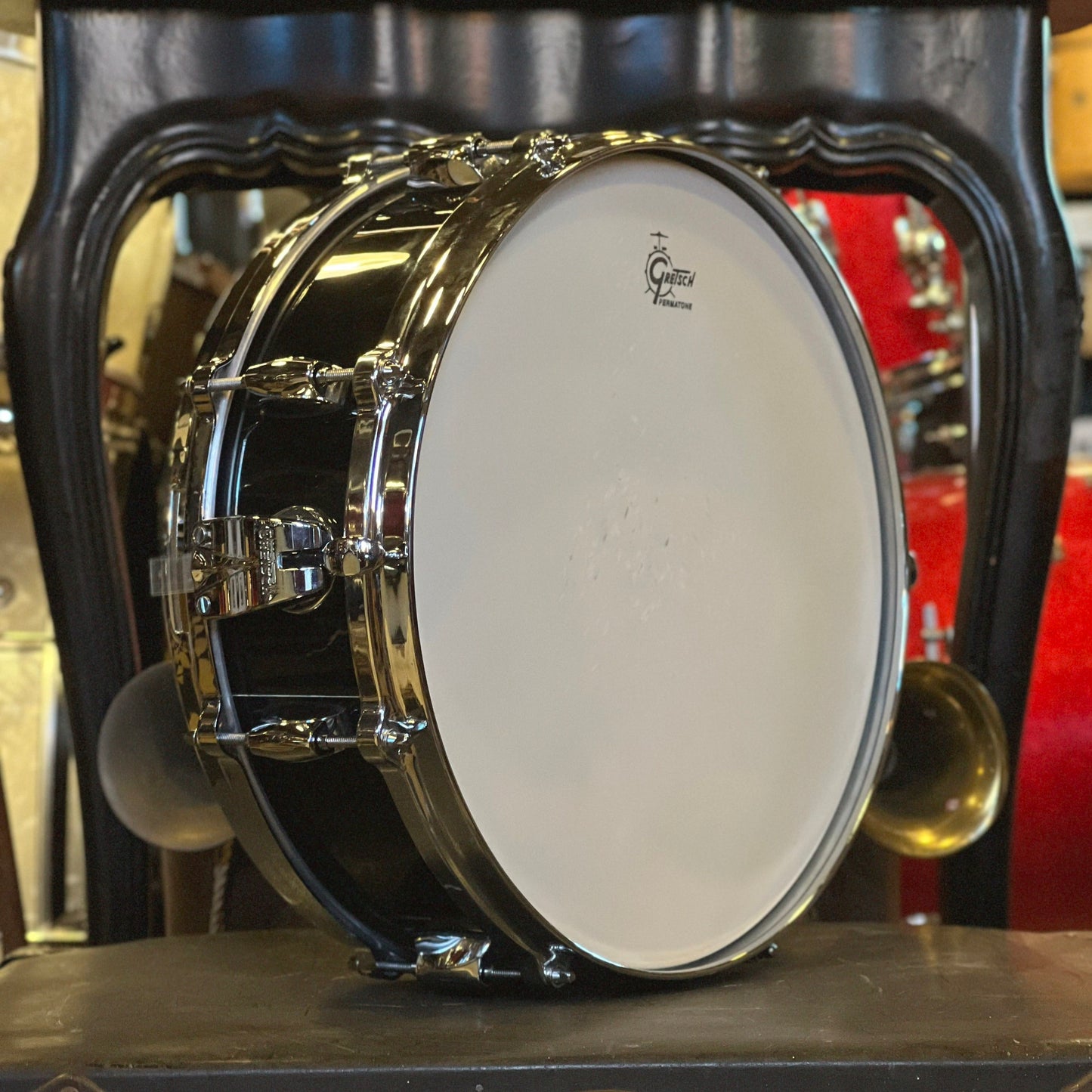 VINTAGE 1970's Gretsch 4.5x14 Vinyard Snare Drum in Black Nitron
