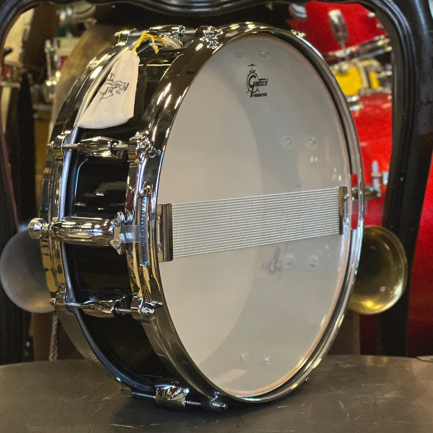 VINTAGE 1970's Gretsch 4.5x14 Vinyard Snare Drum in Black Nitron