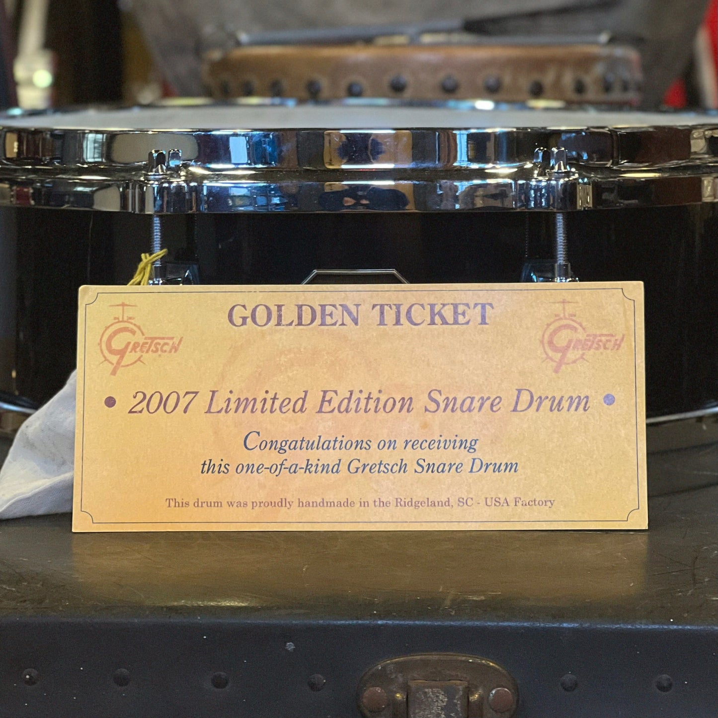 VINTAGE 1970's Gretsch 4.5x14 Vinyard Snare Drum in Black Nitron