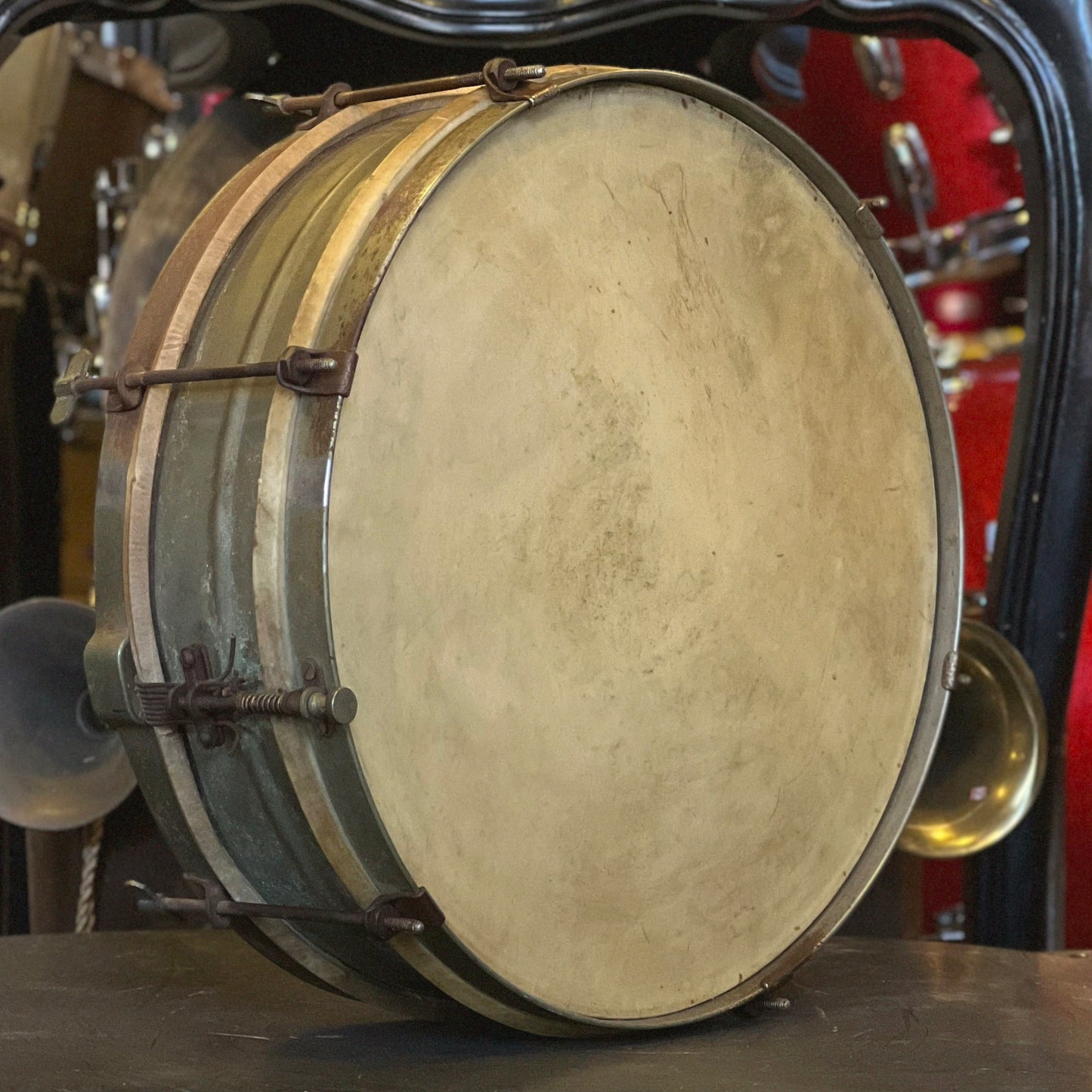 VINTAGE 1920's Leedy 3x13 Nickel over Brass Student Model Drum
