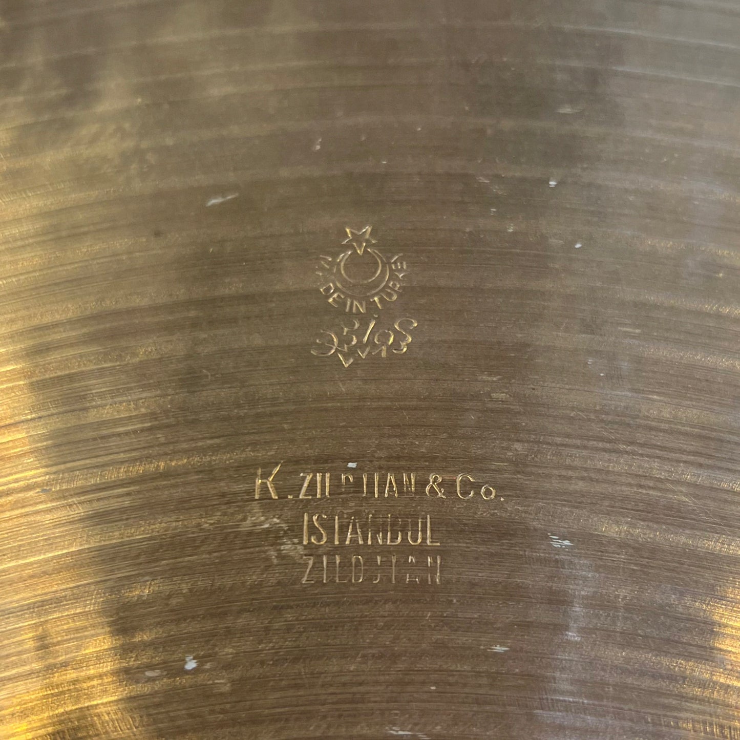 VINTAGE 1967-1977 K. Zildjian Istanbul 20" New Stamp Ride Cymbal w/ 8 Rivets - 1856g