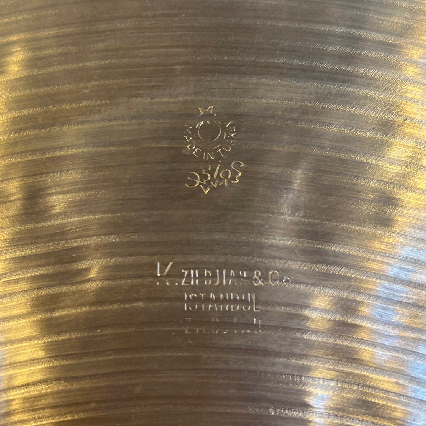VINTAGE 1967-1977 K. ZIldjian Istanbul New Stamp 20" Ride Cymbal - 1982g