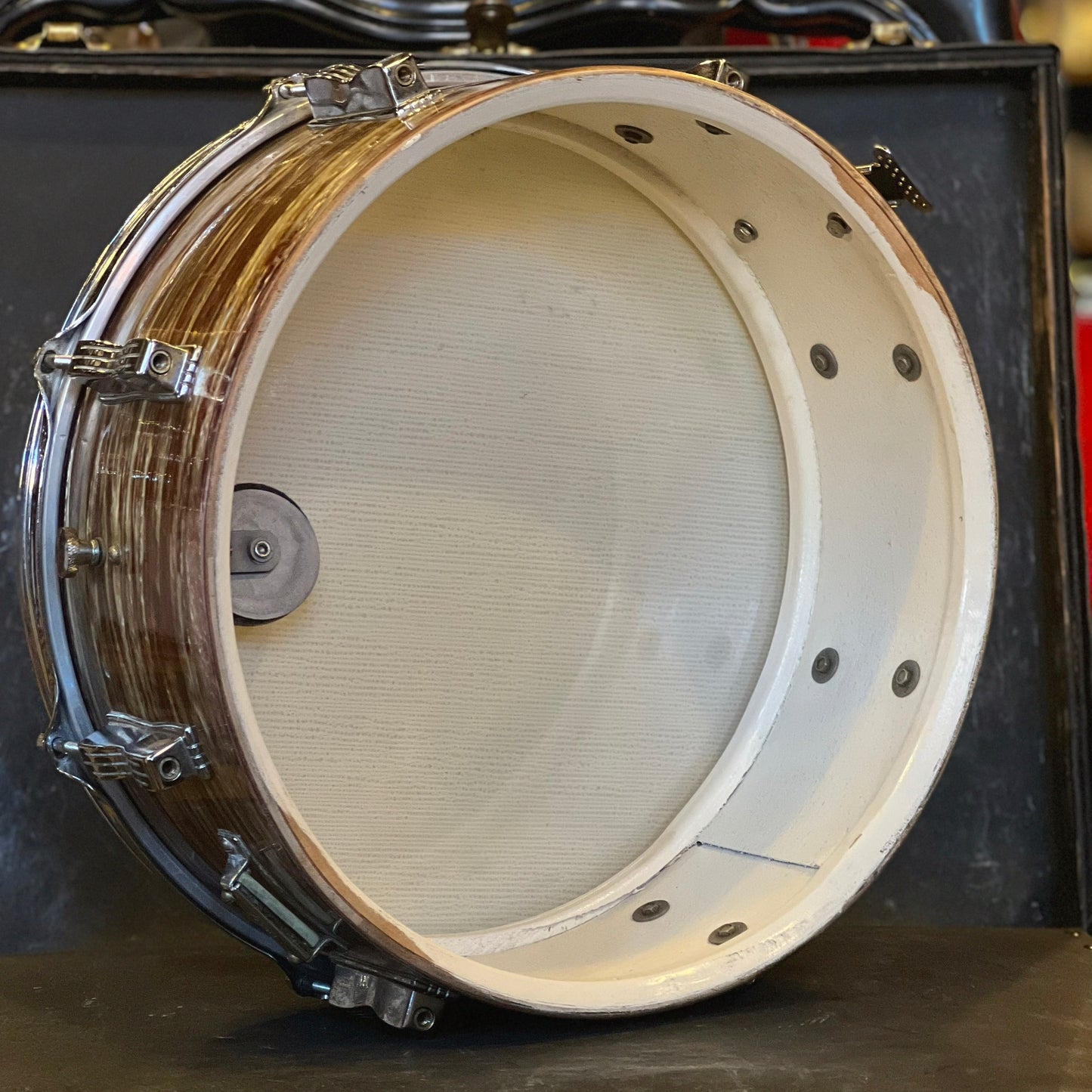 VINTAGE 1958-1961 Ludwig All Original Transition-Pre-Serial Pink Oyster Pearl Downbeat Outfit w/ Matching Jazz Festival - 14x20, 8x12, 14x14, & 5.5x14