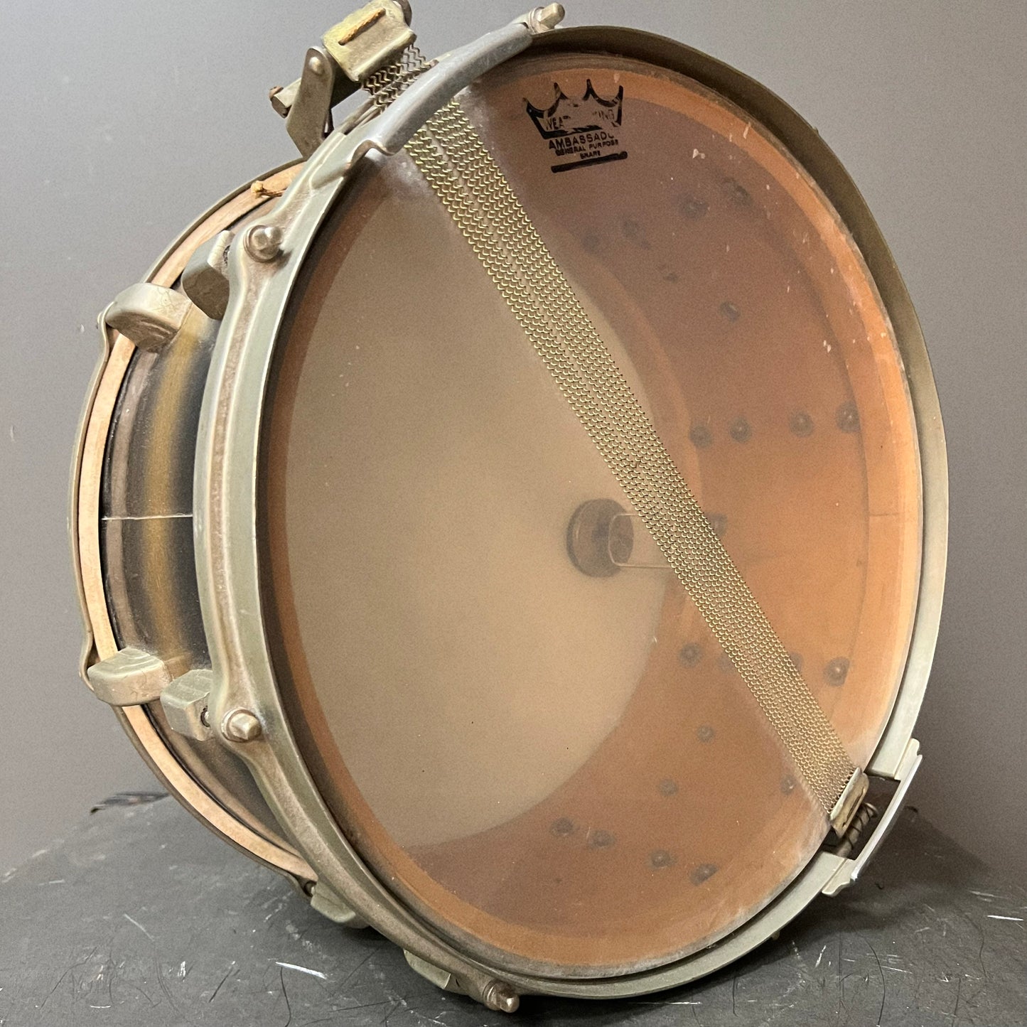 VINTAGE 1941 Leedy 6.5x14 Broadway Snare Drum in Black & Gold Duco