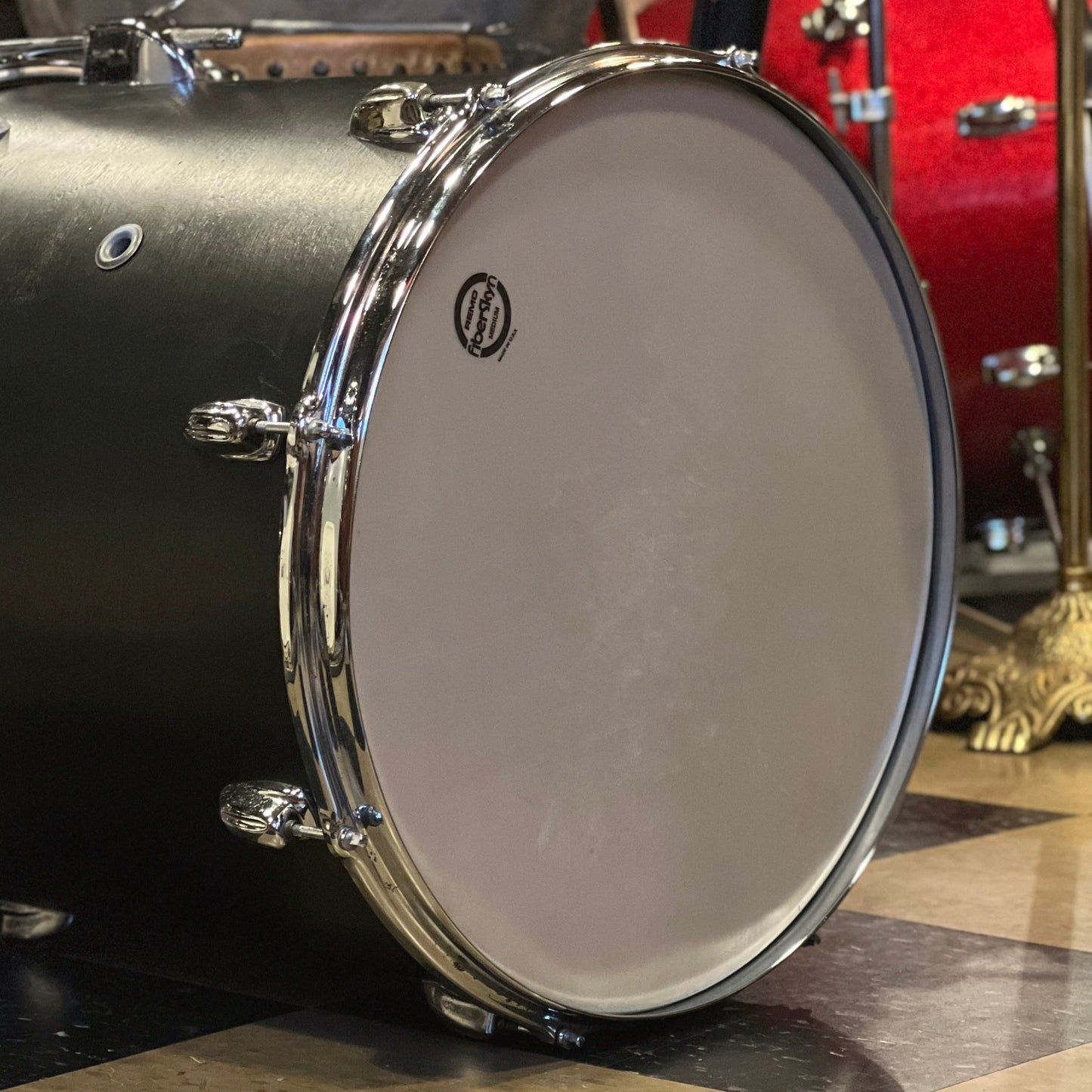 VINTAGE 1970's Slingerland 16x16 Floor Tom Refinished in Black