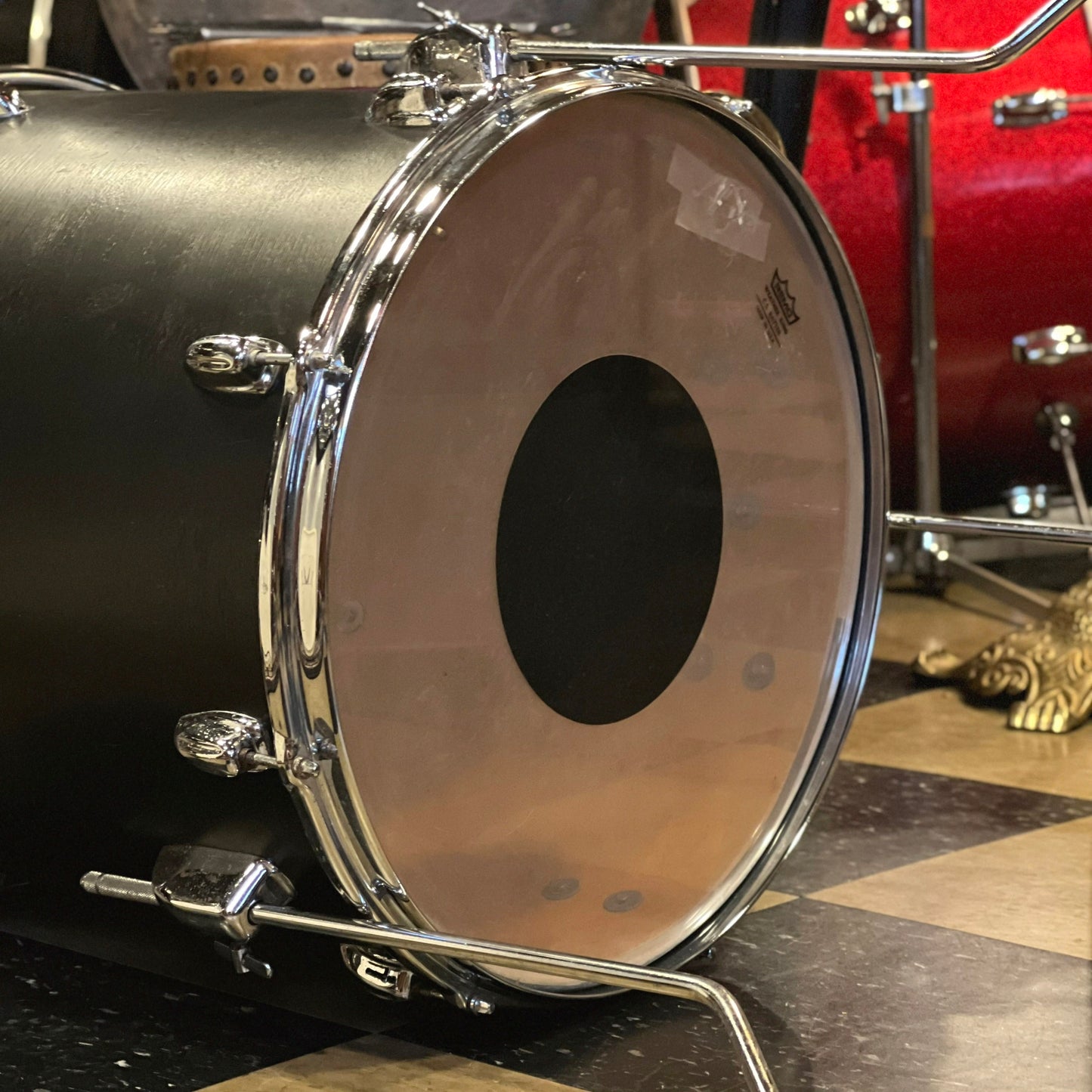 VINTAGE 1970's Slingerland 16x16 Floor Tom Refinished in Black