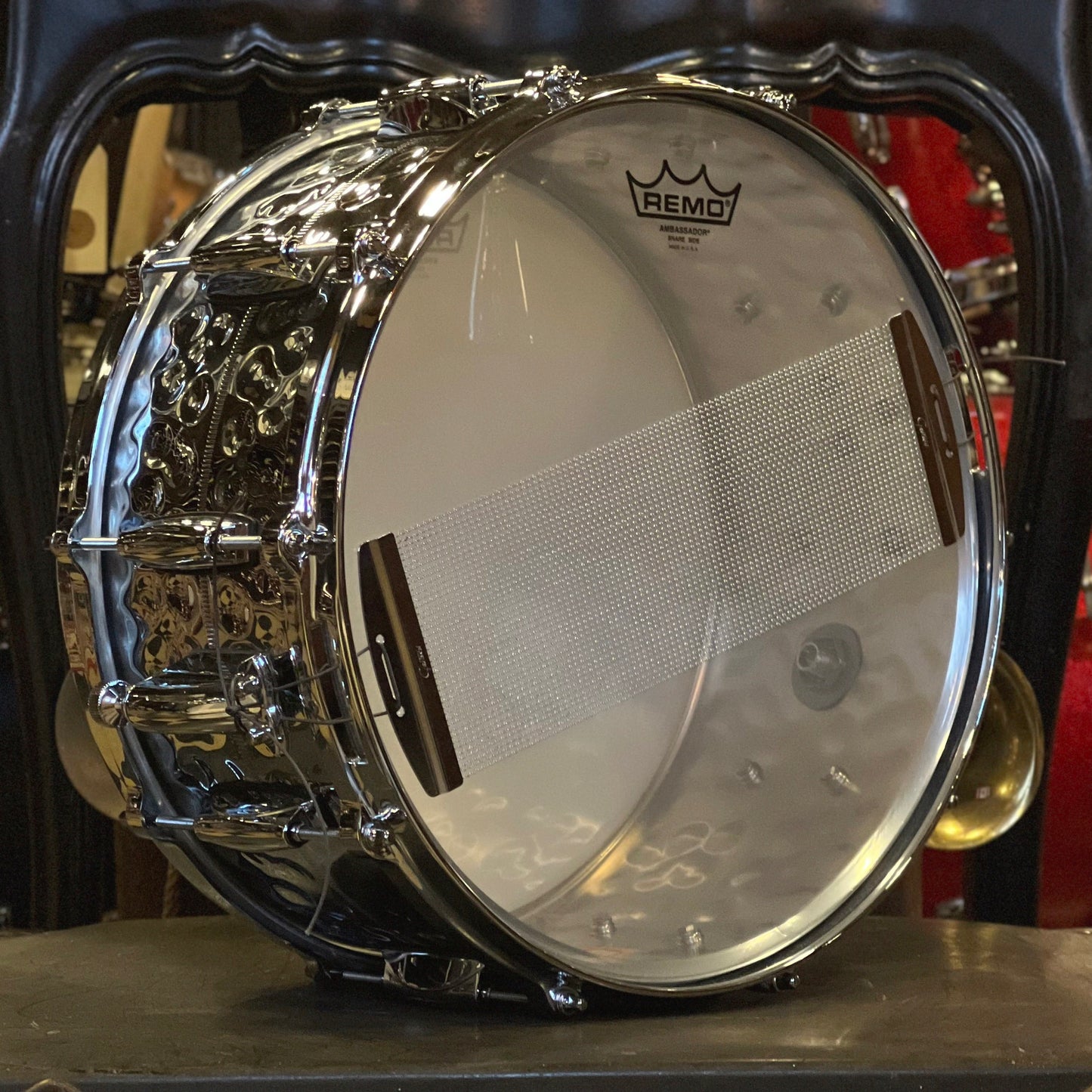 USED Gretsch 6.5x14 USA Custom Hammered Chrome over Brass Snare Drum