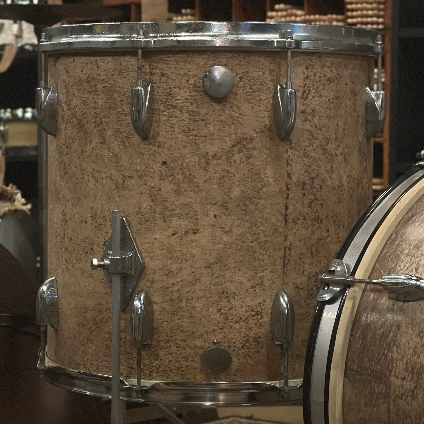 VINTAGE 1960's Gretsch Round Badge "Name Band" Outfit in Player's Grade Stripped Natural - 14x20, 9x13, 16x16