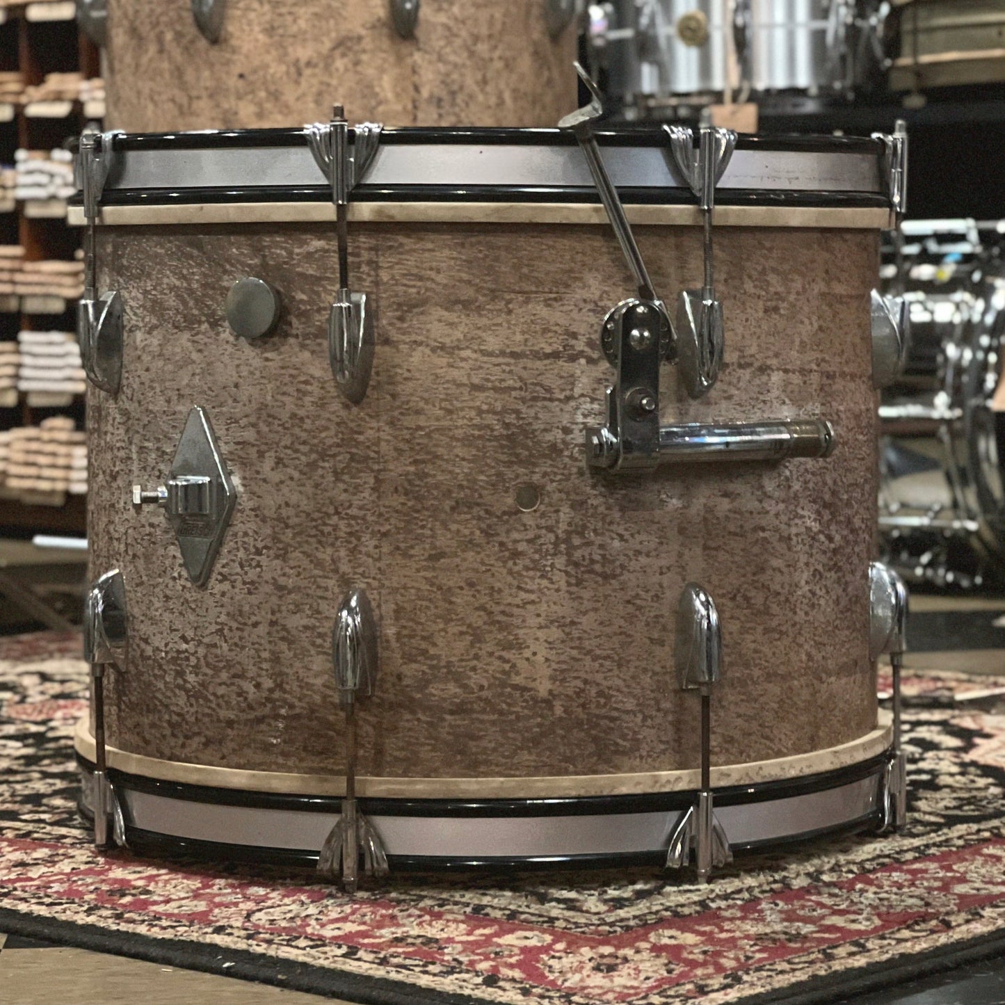 VINTAGE 1960's Gretsch Round Badge "Name Band" Outfit in Player's Grade Stripped Natural - 14x20, 9x13, 16x16