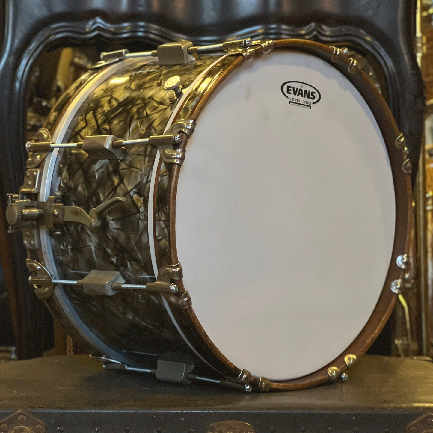VINTAGE 1937 Leedy 8x14 Broadway Parallel in Black Diamond Pearl