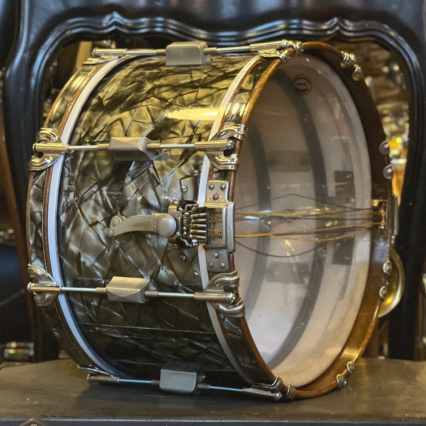 VINTAGE 1937 Leedy 8x14 Broadway Parallel in Black Diamond Pearl