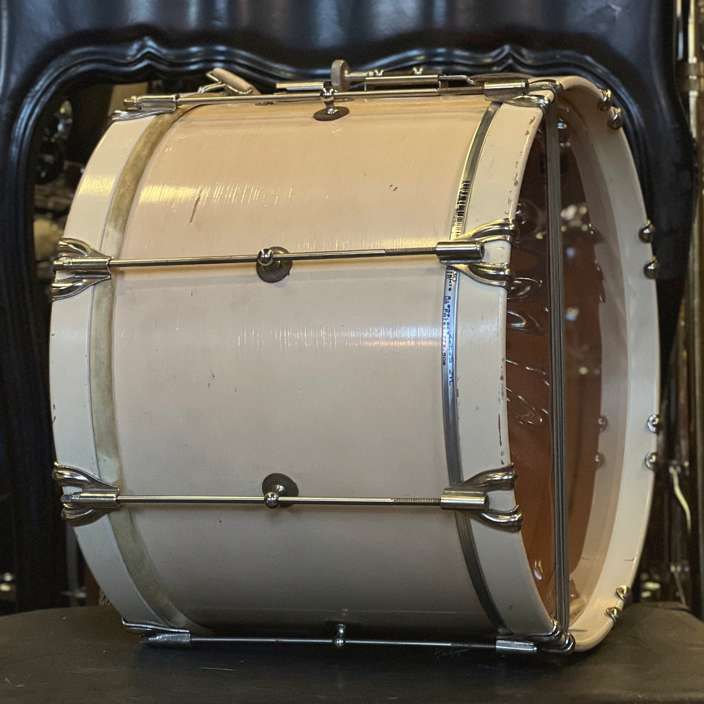 VINTAGE 1951-1955 Leedy & Ludwig 10x14 Marching Snare Drum in White Lacquer