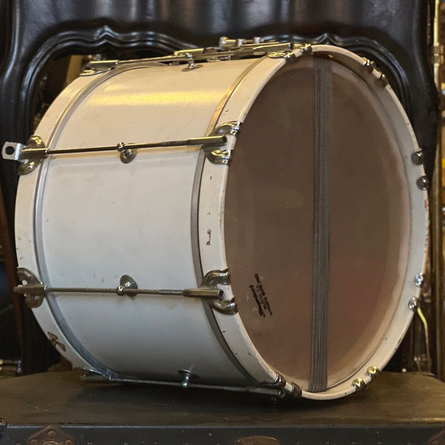 VINTAGE 1960's Slingerland 10x14 Marching Snare Drum in White Lacquer