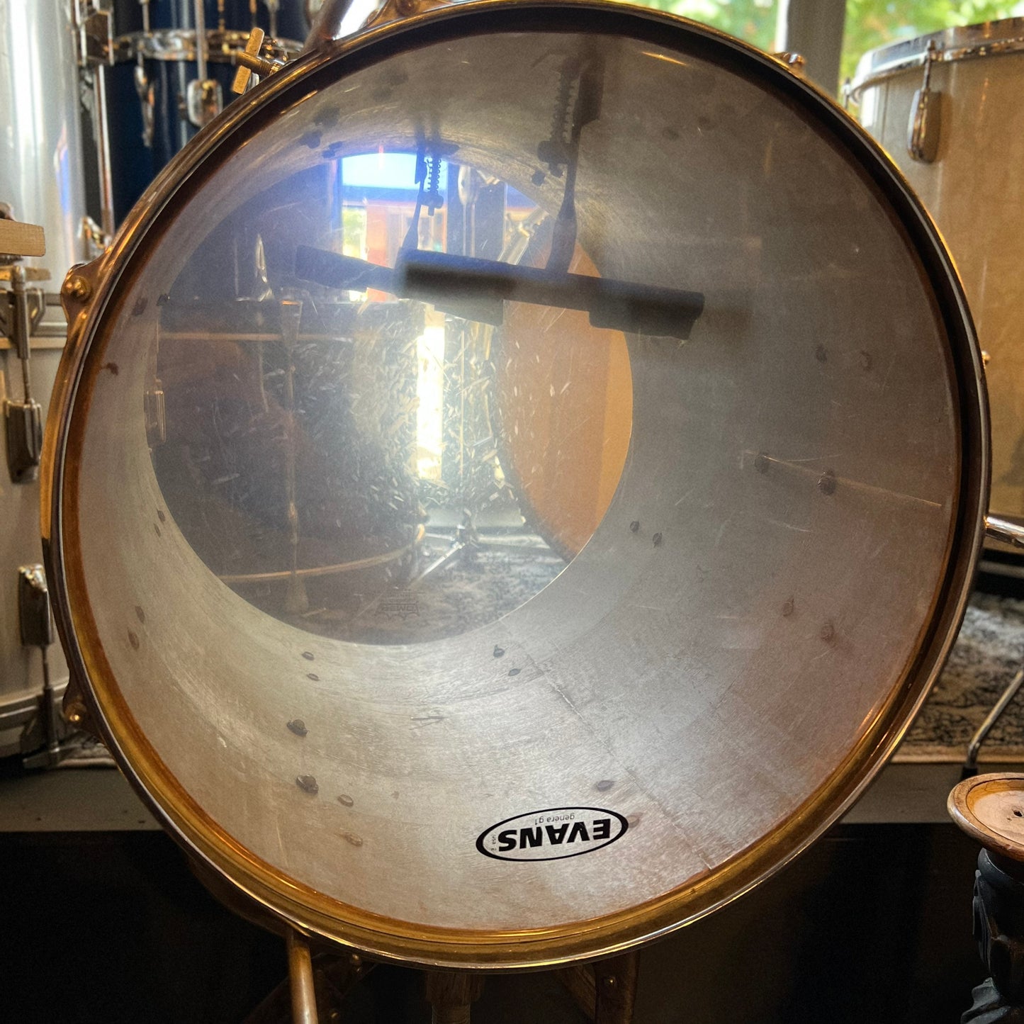 VINTAGE 1960's Gretsch Round Badge Rewrap in Faux Black Leather - 14x20, 8x12, 16x16