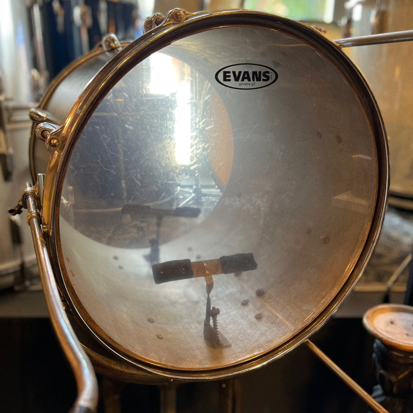 VINTAGE 1960's Gretsch Round Badge Rewrap in Faux Black Leather - 14x20, 8x12, 16x16
