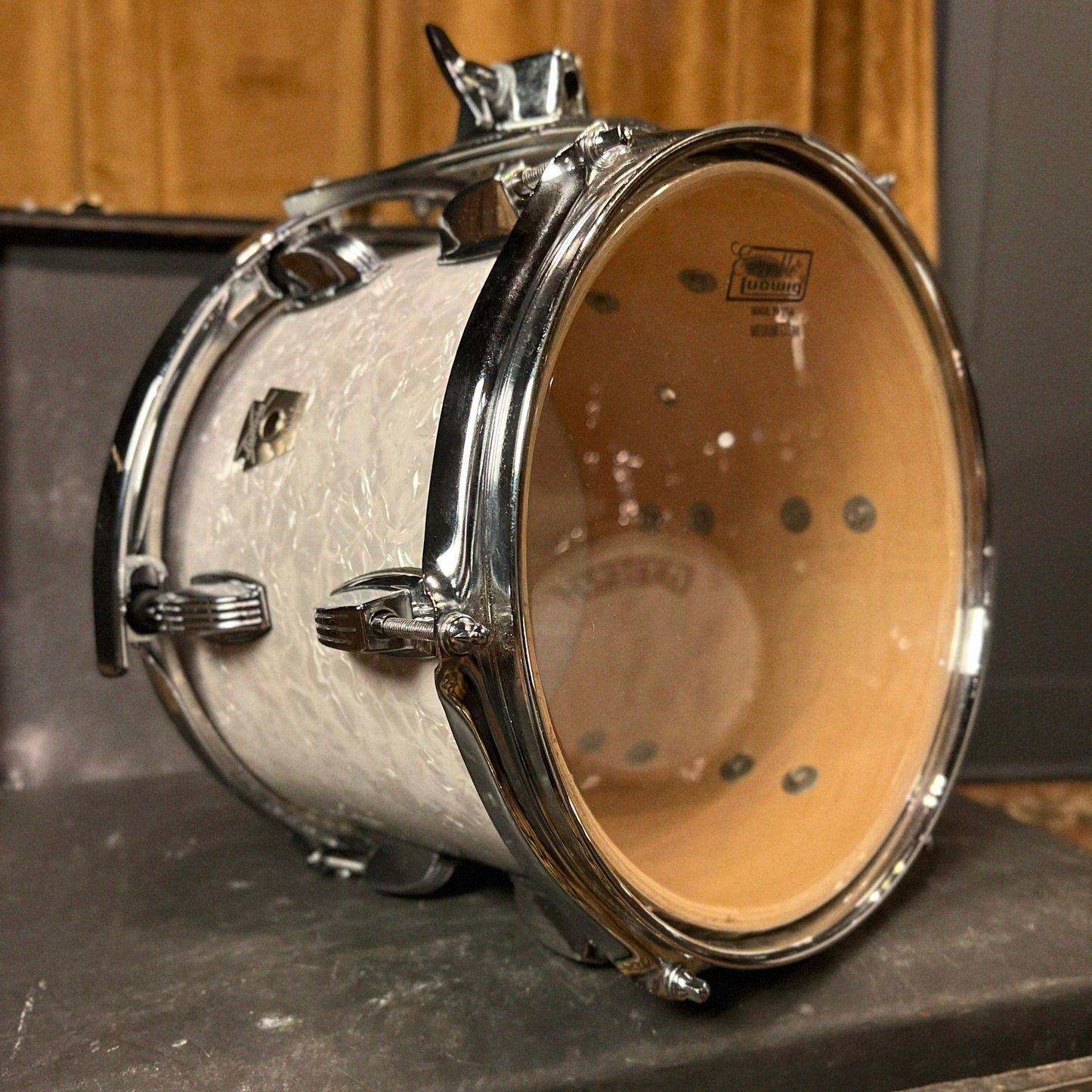 USED 1997 Ludwig Classic 8x10 Tom in White Marine Pearl
