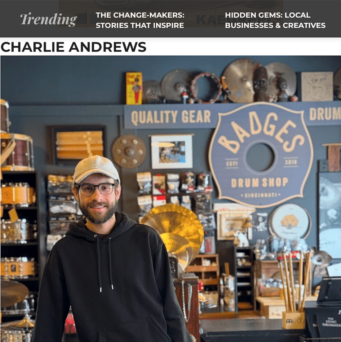 Voyage Ohio Magazine Revisits Badges Drum Shop