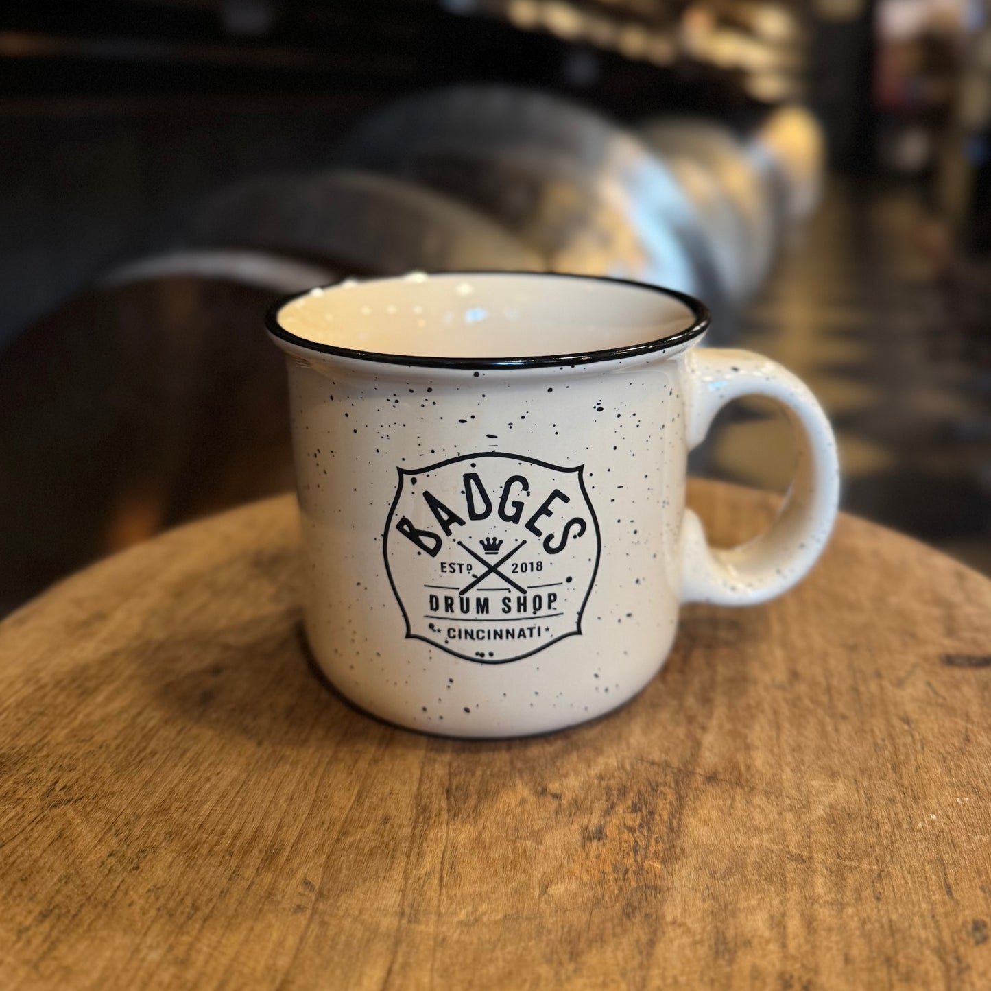 Badges Drum Shop Diner Mug