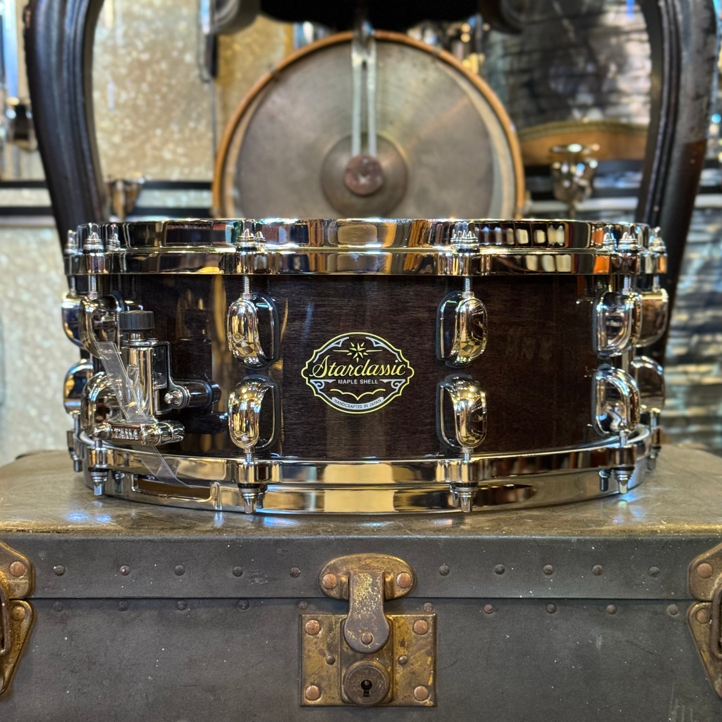 USED Tama 5.5x14 Starclassic Maple Snare Drum in Cherry Black Lacquer