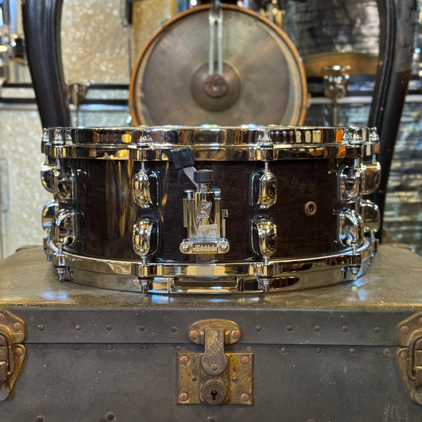 USED Tama 5.5x14 Starclassic Maple Snare Drum in Cherry Black Lacquer